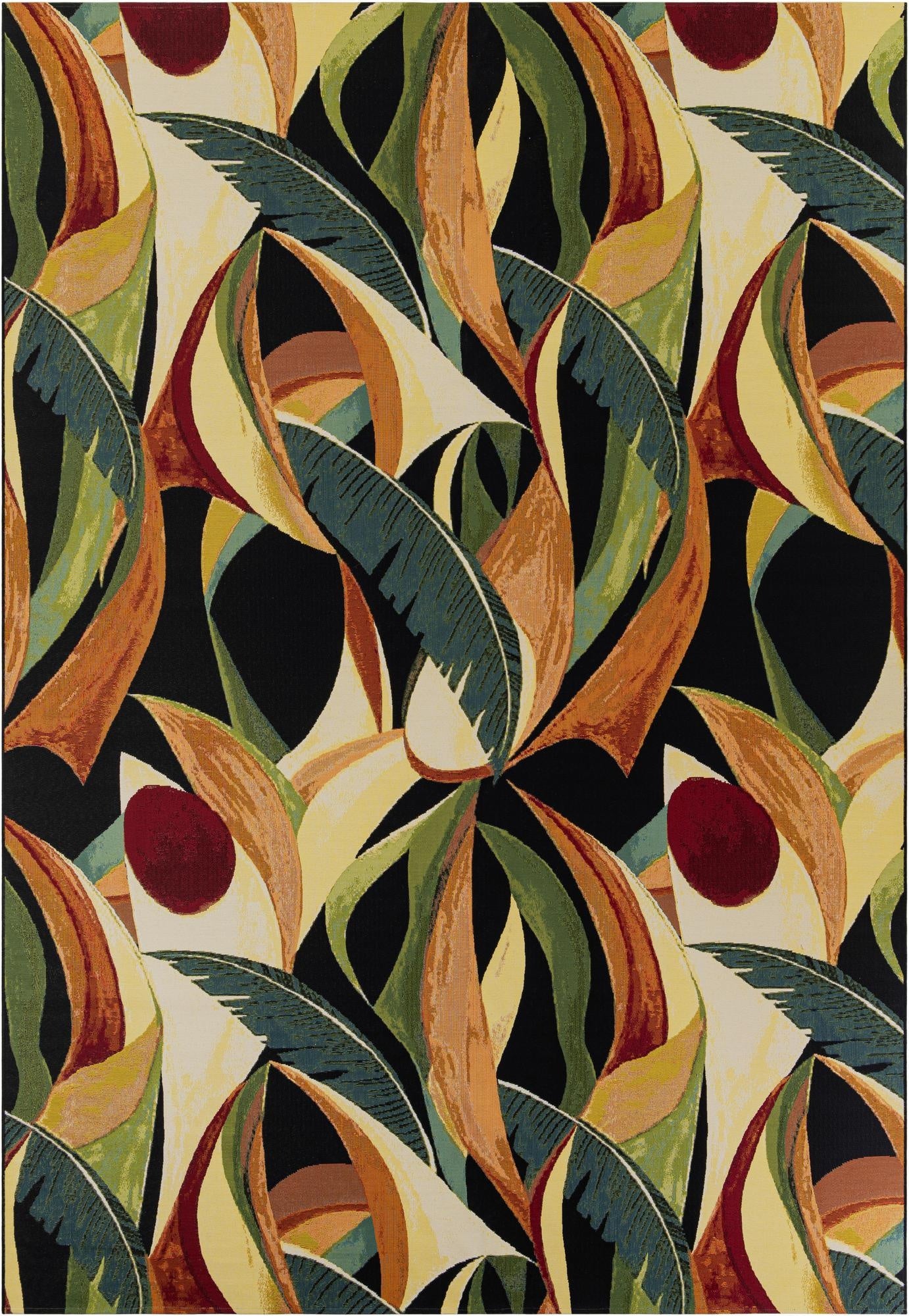  10' x 14'  Washable Botanical Indoor / Outdoor Rug