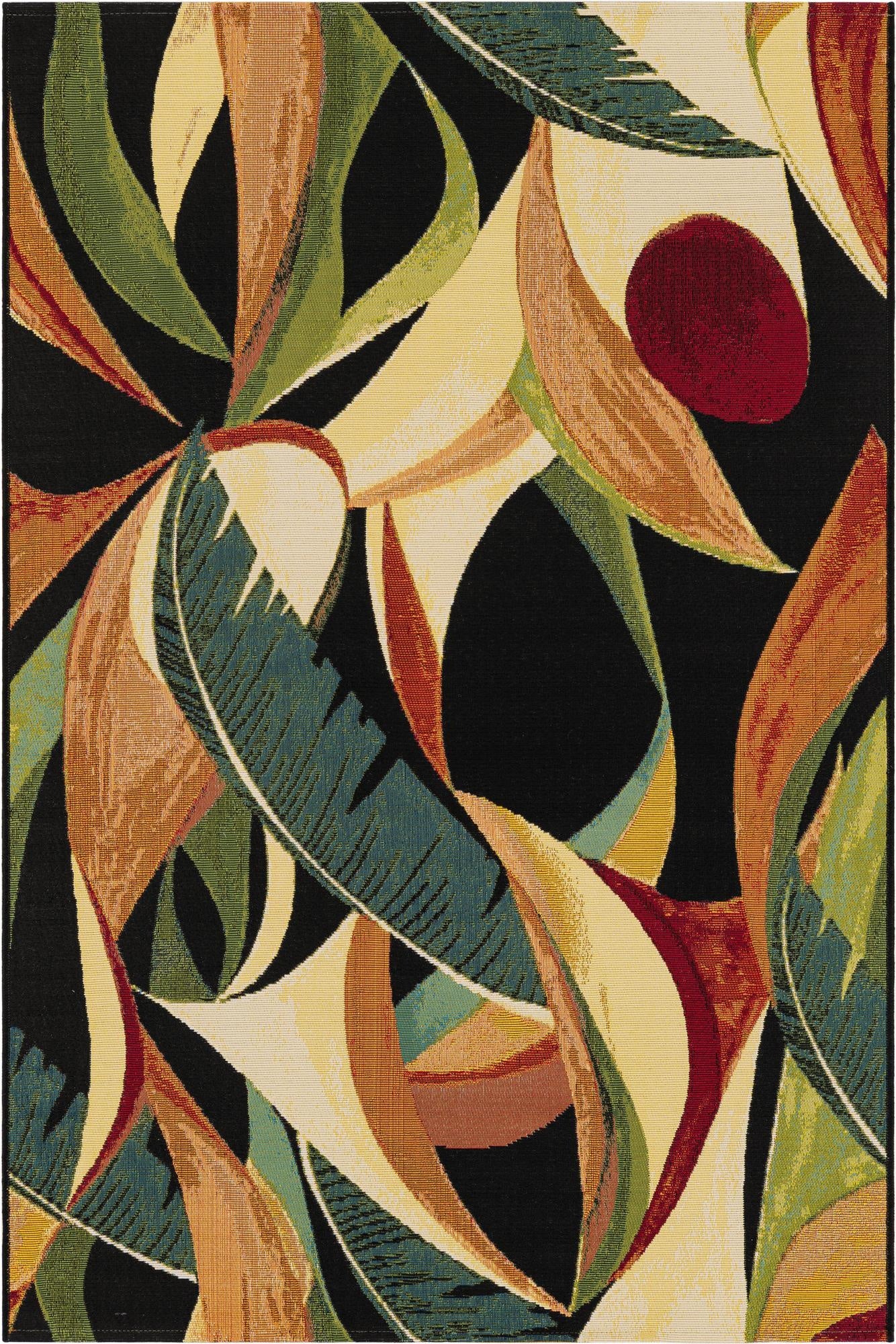 Primary image  4' x 6'  Washable Botanical Indoor / Outdoor Rug