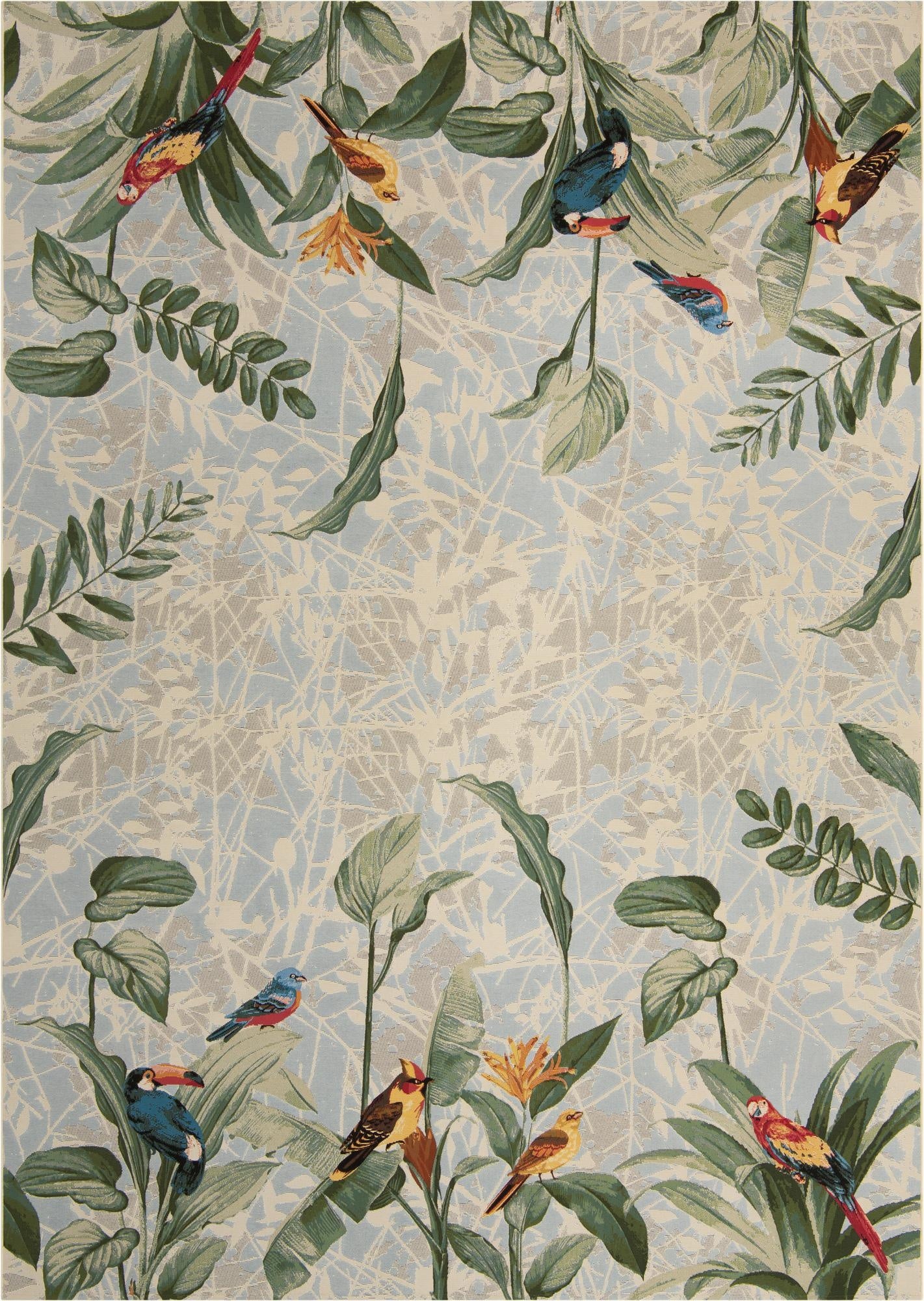  10' x 14' 2  Washable Botanical Indoor / Outdoor Rug