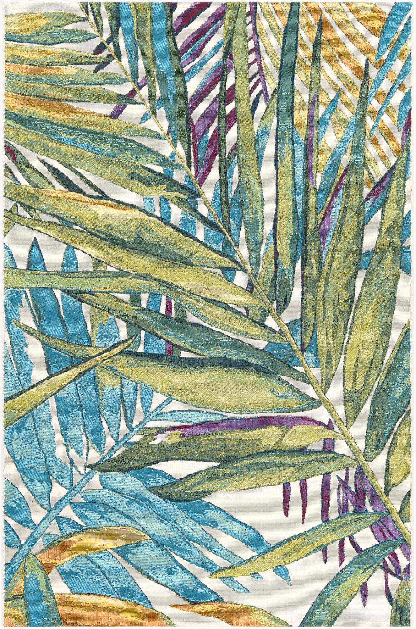  4' x 6'  Washable Botanical Indoor / Outdoor Rug