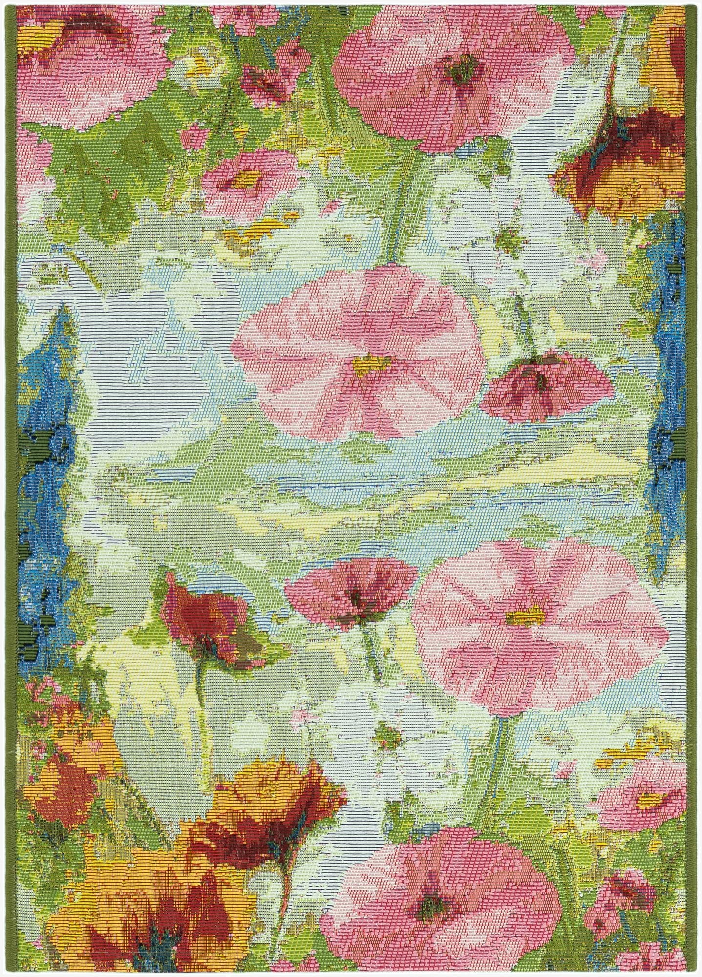 2' x 3'  Washable Botanical Indoor / Outdoor Rug