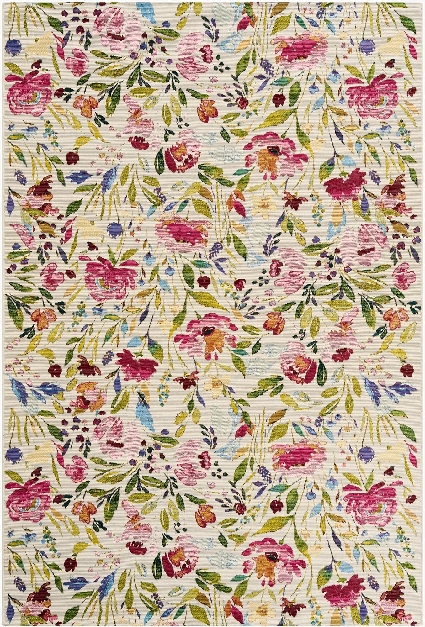  6' x 9'  Washable Botanical Indoor / Outdoor Rug