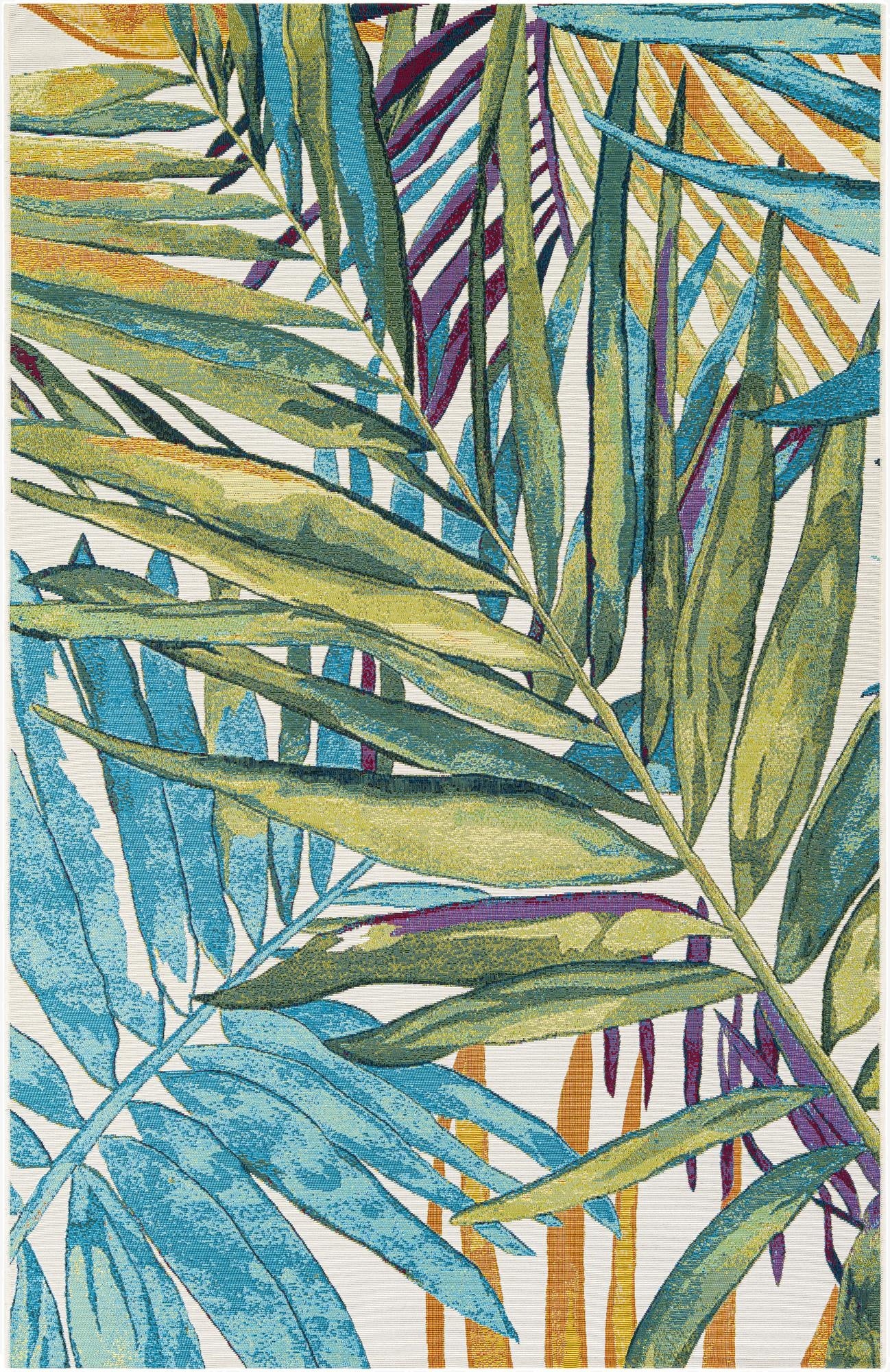  5' x 8'  Washable Botanical Indoor / Outdoor Rug