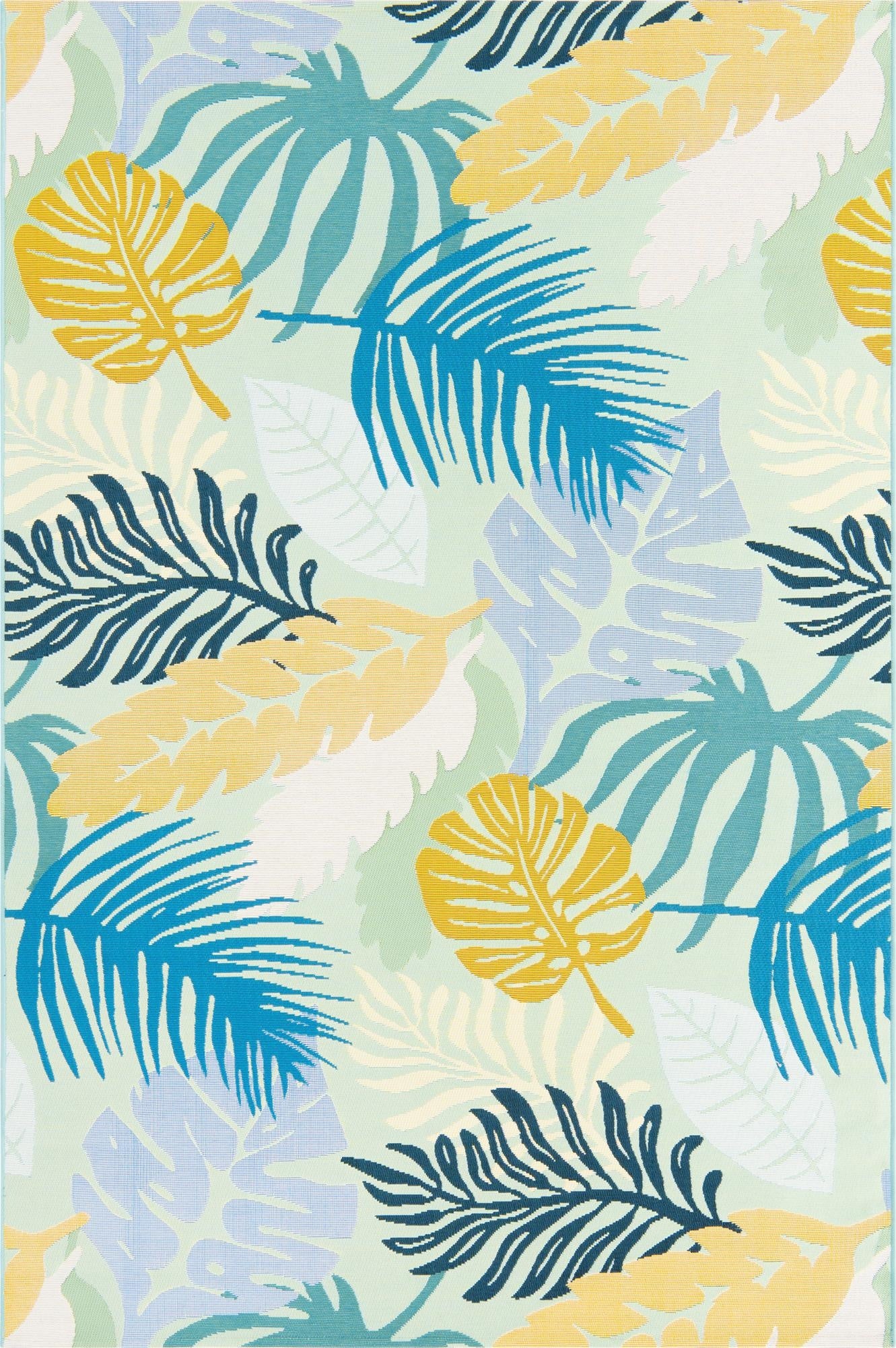  5' 3 x 8'  Washable Botanical Indoor / Outdoor Rug