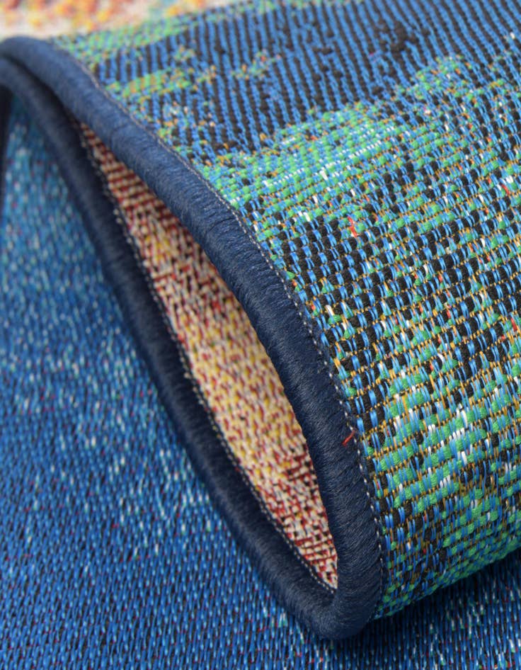 Detail image of  7' 10 x 10'  Washable Coastal Indoor / Outdoor Rug