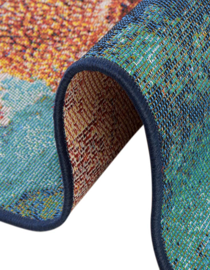 Detail image of  7' 10 x 10'  Washable Coastal Indoor / Outdoor Rug