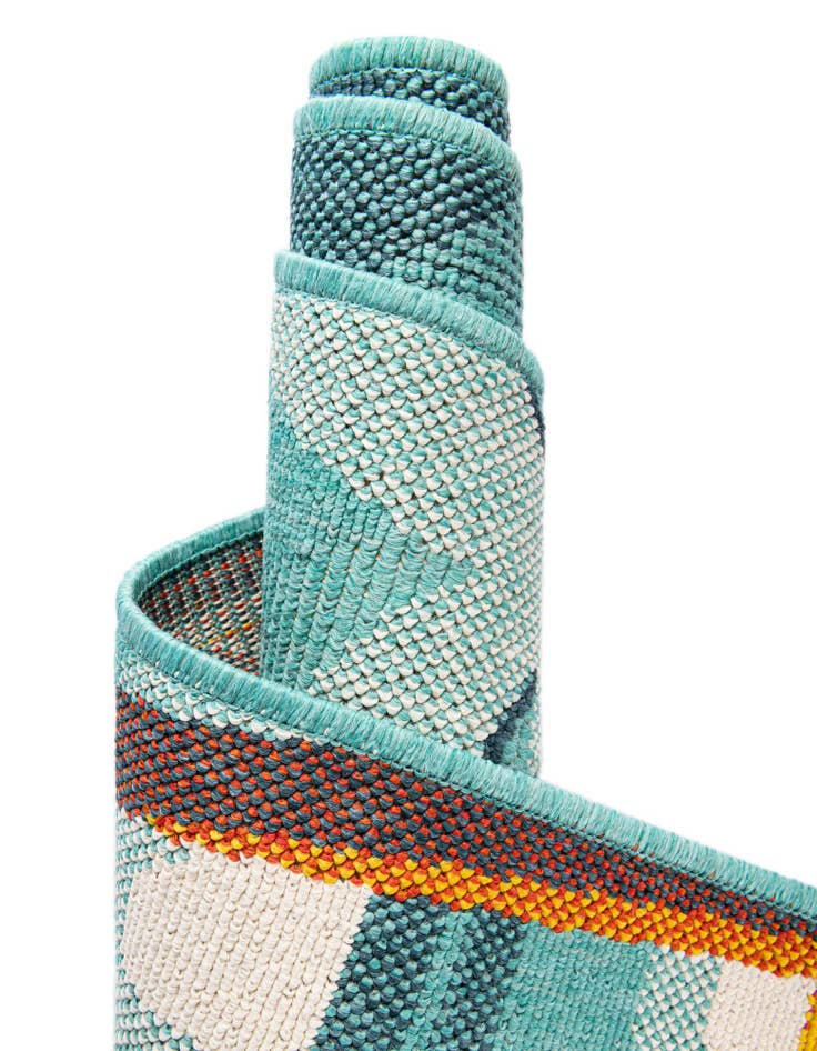 Detail image of  7' 10 x 10'  Washable Coastal Indoor / Outdoor Rug