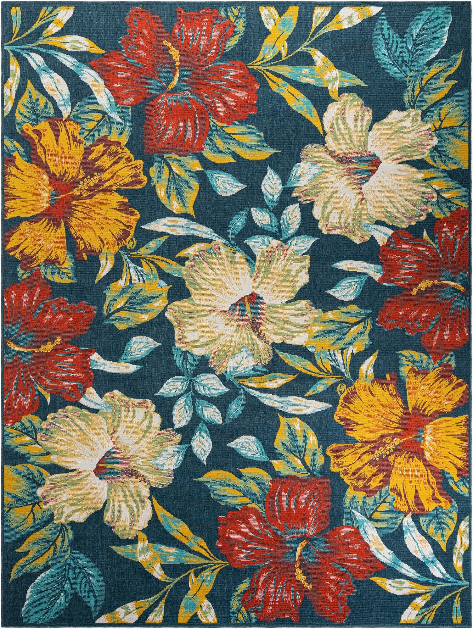  10' x 13'  Washable Coastal Indoor / Outdoor Rug