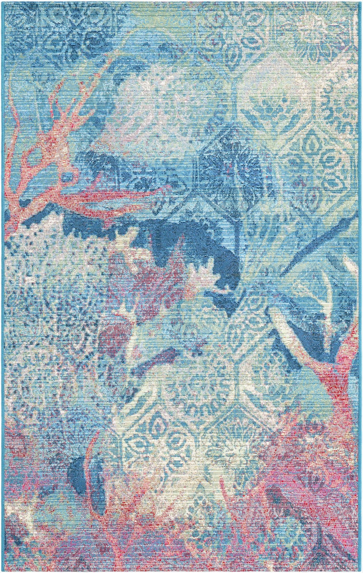  3' 3 x 5' 3  Washable Coastal Indoor / Outdoor Rug