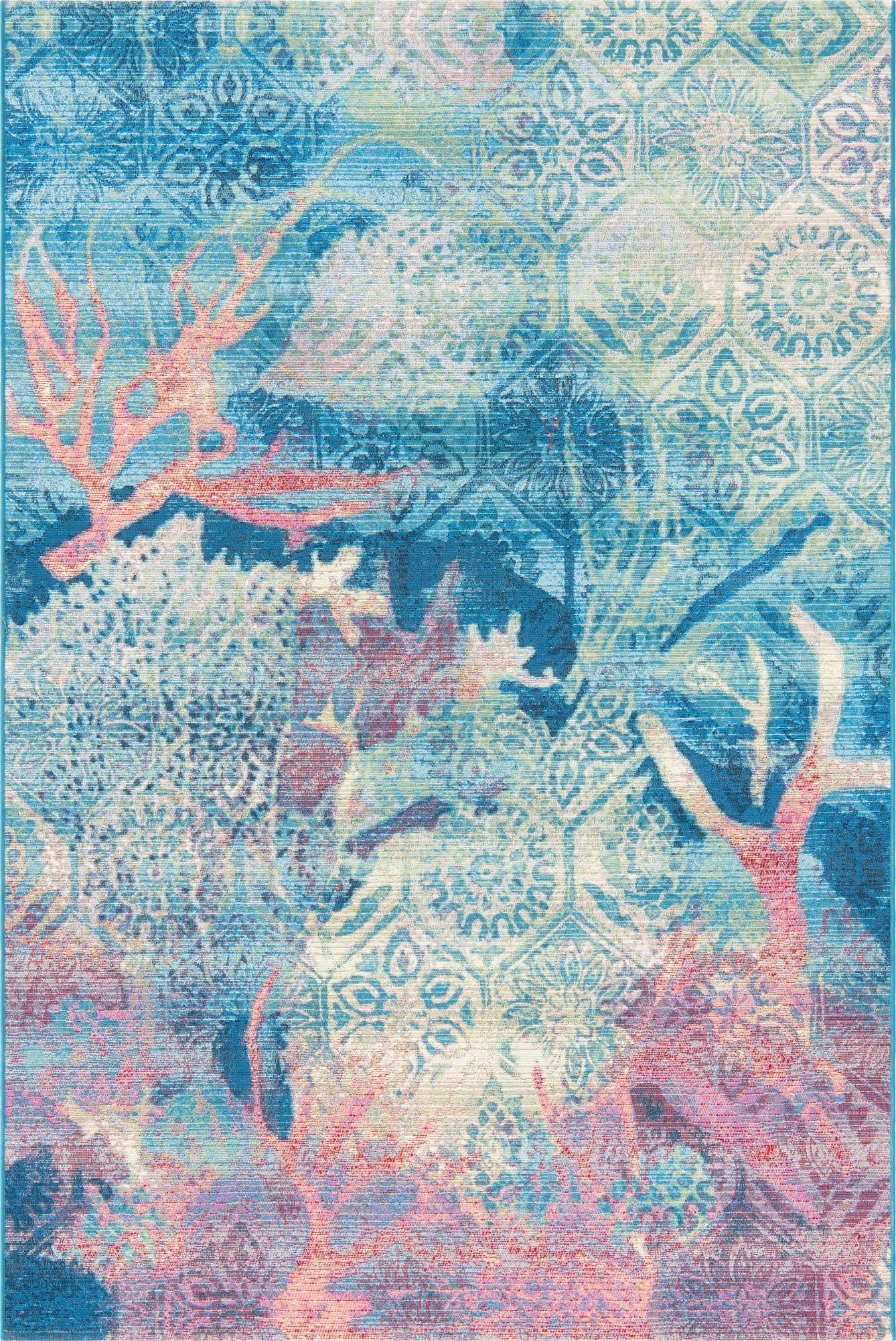  5' 3 x 8'  Washable Coastal Indoor / Outdoor Rug