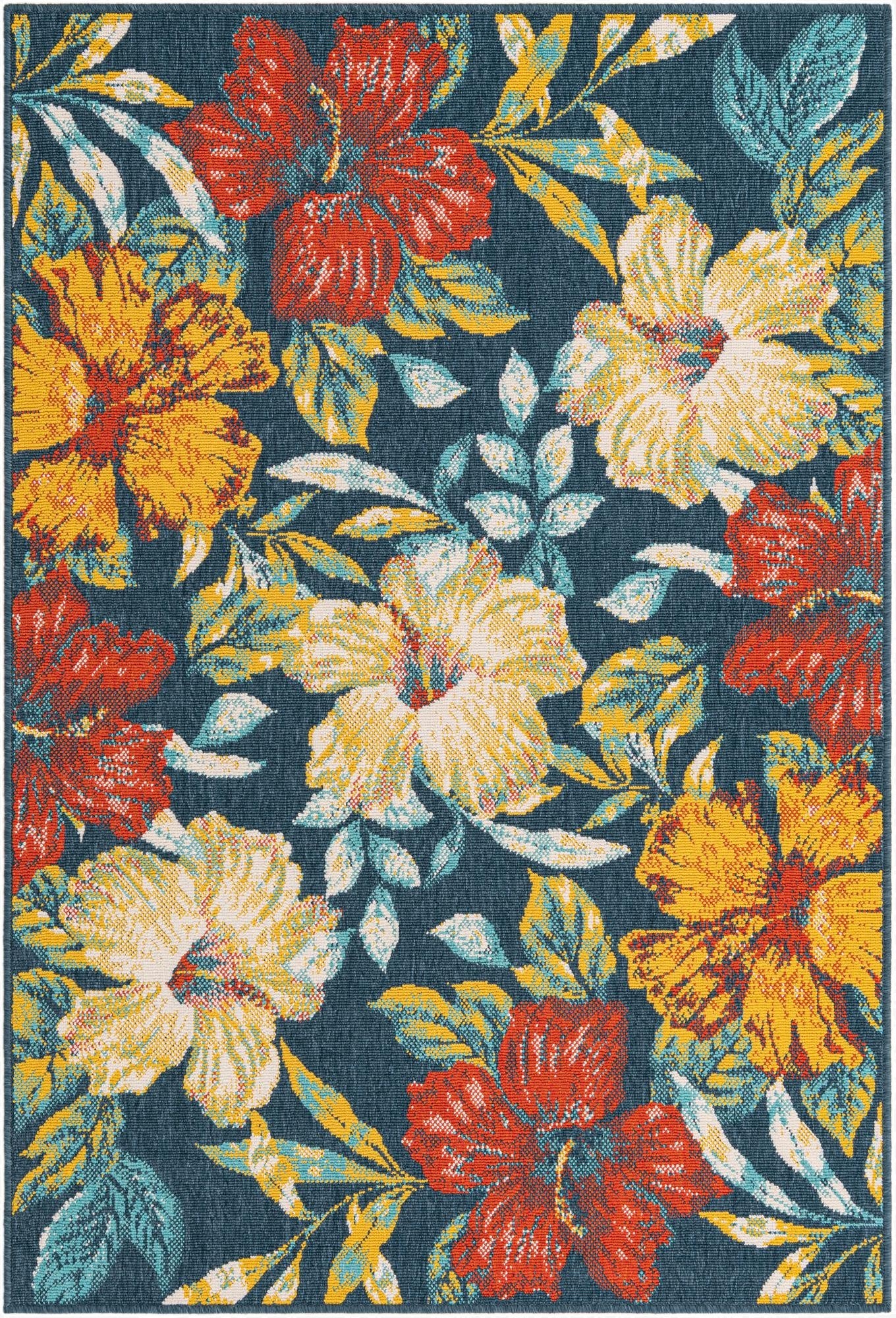  4' x 6'  Washable Coastal Indoor / Outdoor Rug