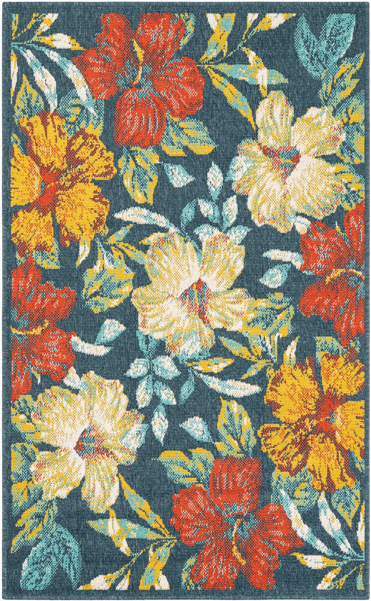  3' 3 x 5' 3  Washable Coastal Indoor / Outdoor Rug