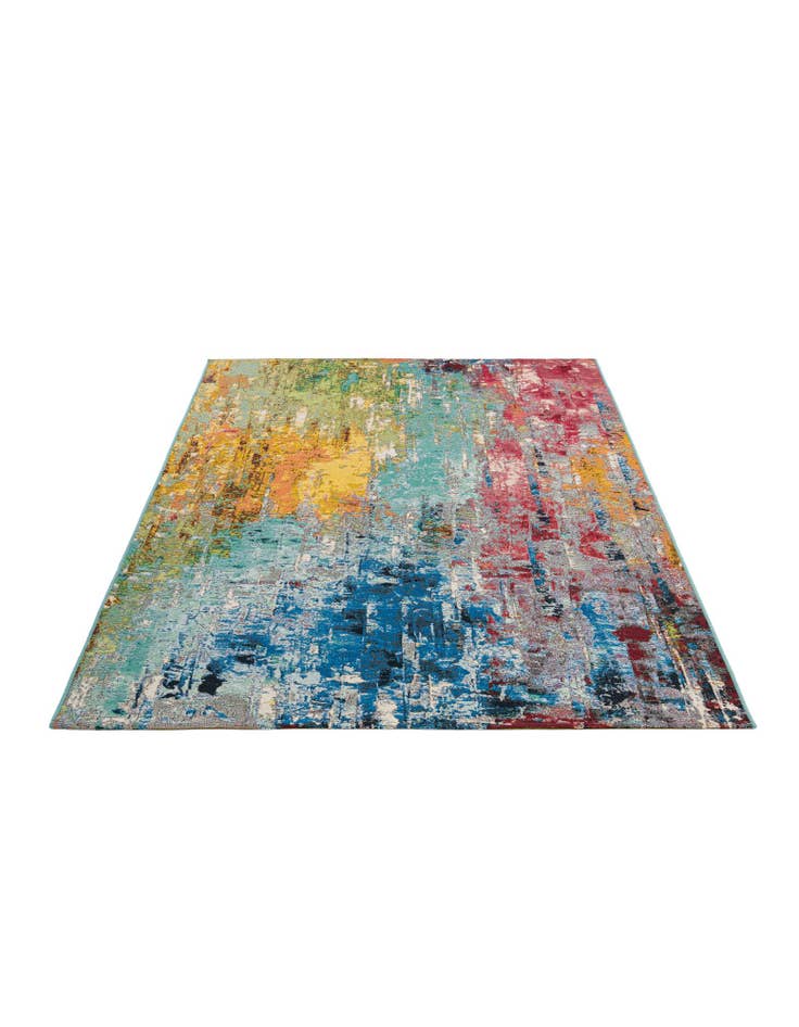 Detail image of  5' 3 x 7' 8  Washable Modern Indoor / Outdoor Rug