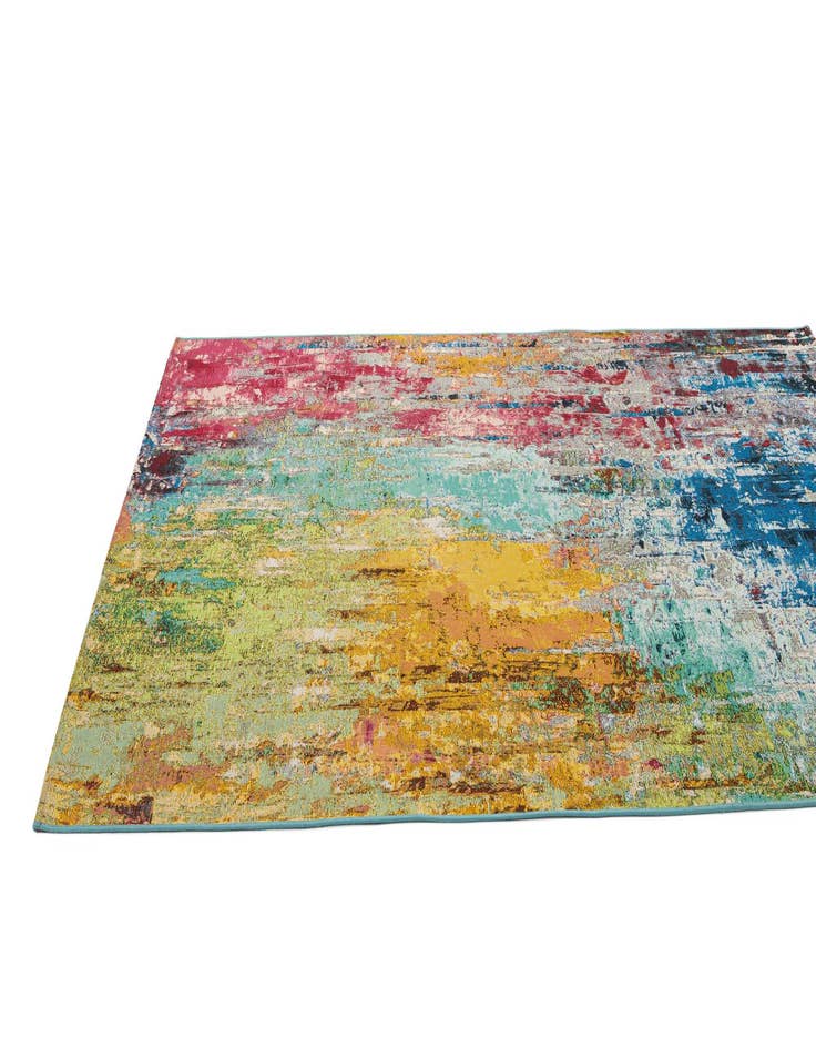 Detail image of  5' 3 x 7' 8  Washable Modern Indoor / Outdoor Rug