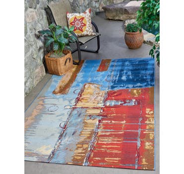Multicolor 4' x 6' Modern Indoor / Outdoor Rug | Rugs.com