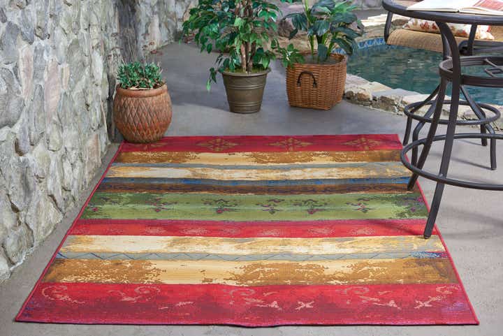 Multicolor 4' x 6' Modern Indoor / Outdoor Rug | Rugs.com