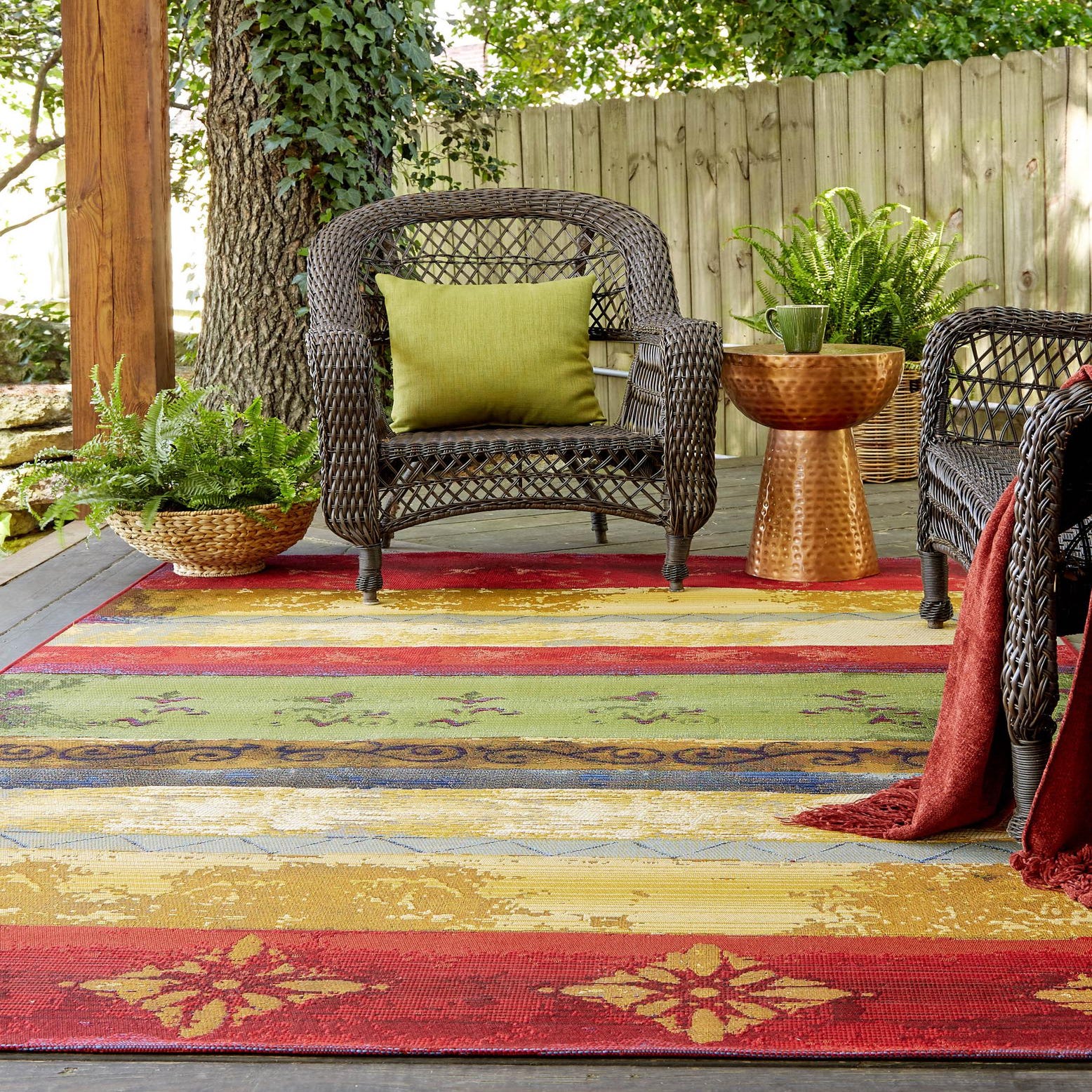 Multicolor 5' 3 x 8' Modern Indoor / Outdoor Rug | Rugs.com