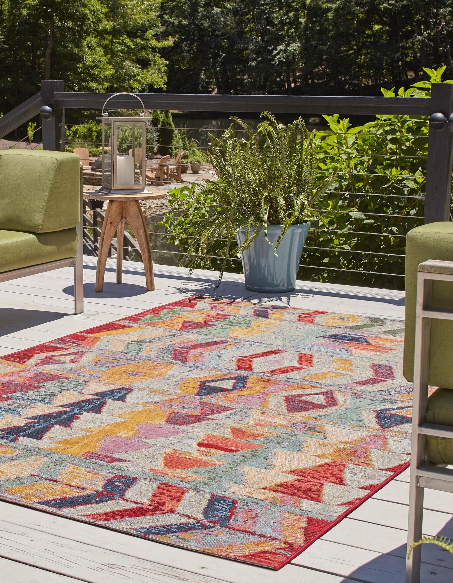Multicolor 4' x 6' Modern Indoor / Outdoor Rug | Rugs.com