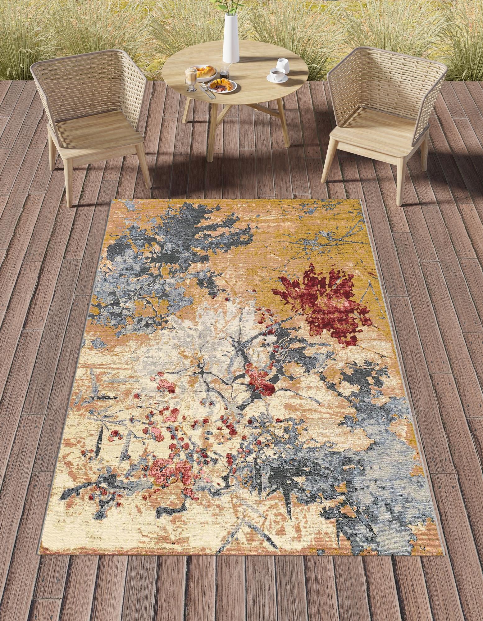 Multicolor 4' x 6' Modern Indoor / Outdoor Rug | Rugs.com