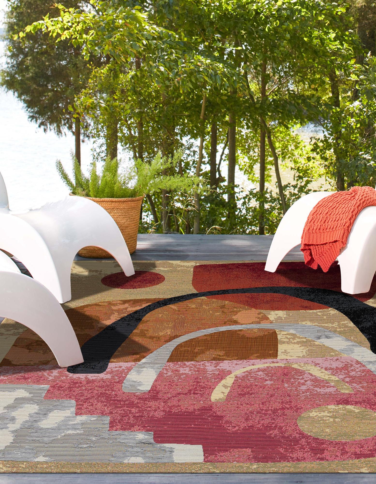 Multicolor 2' x 3' Modern Indoor / Outdoor Rug | Rugs.com