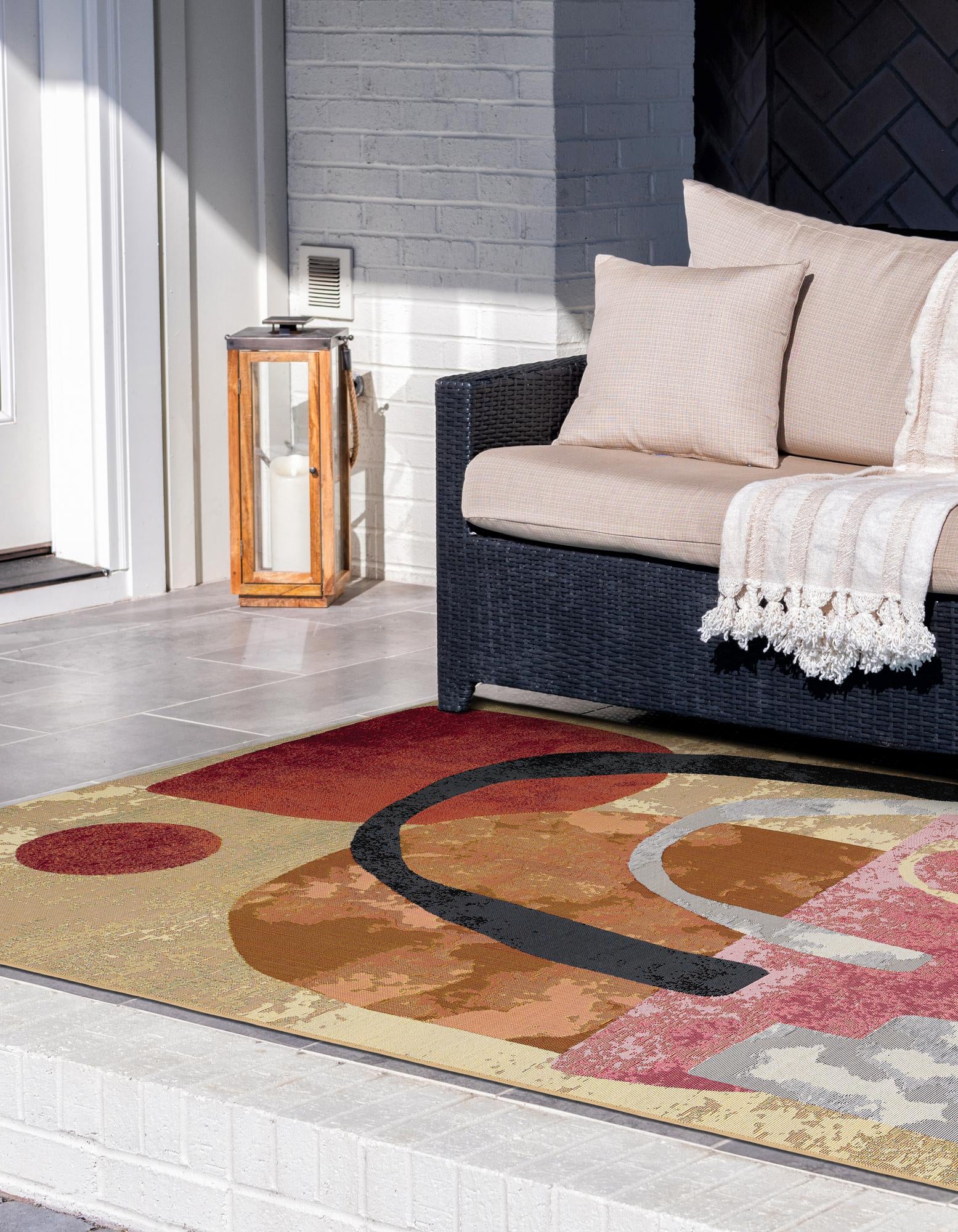 Multicolor 2' x 3' Modern Indoor / Outdoor Rug | Rugs.com