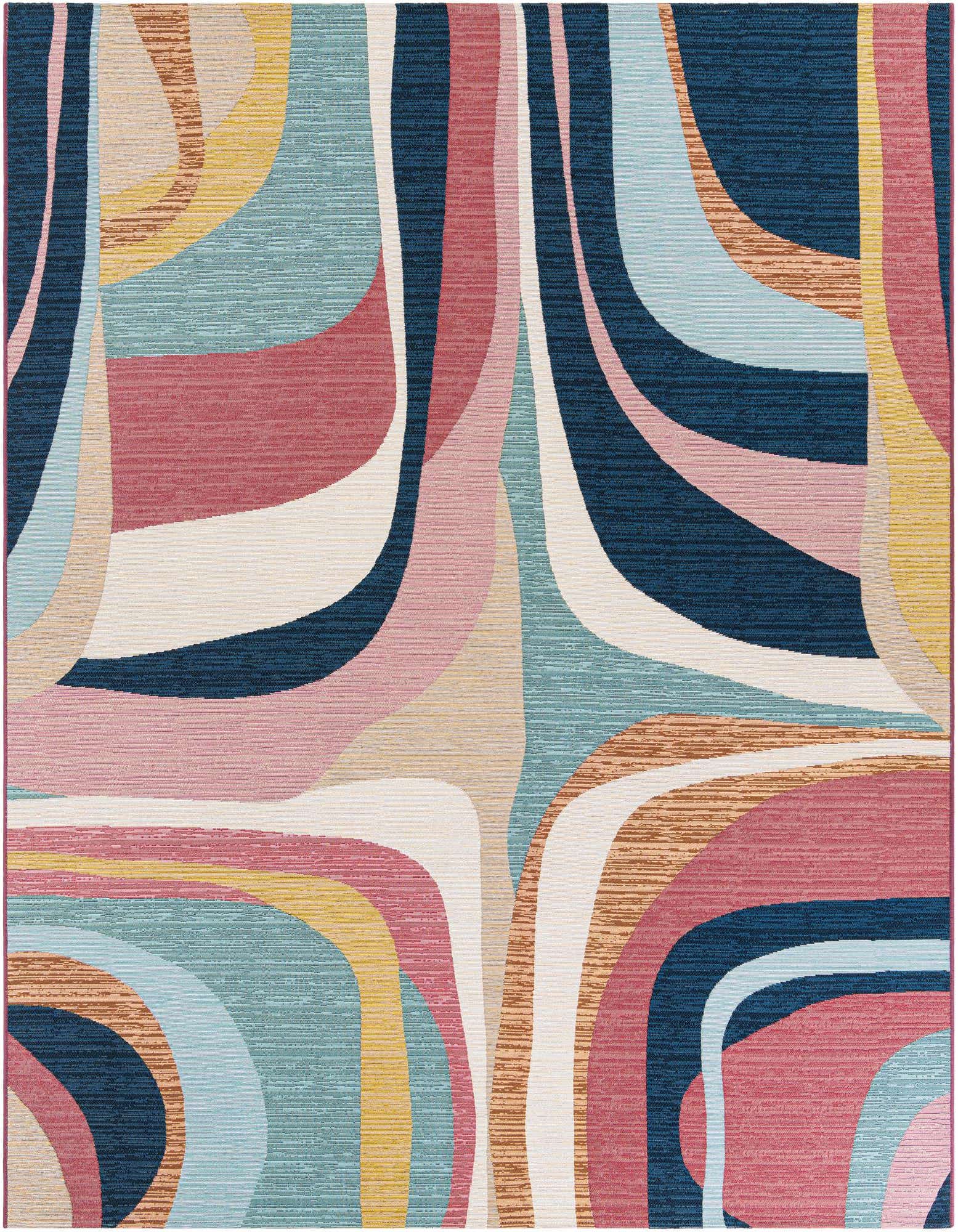Primary image  7' 10 x 10'  Washable Modern Indoor / Outdoor Rug