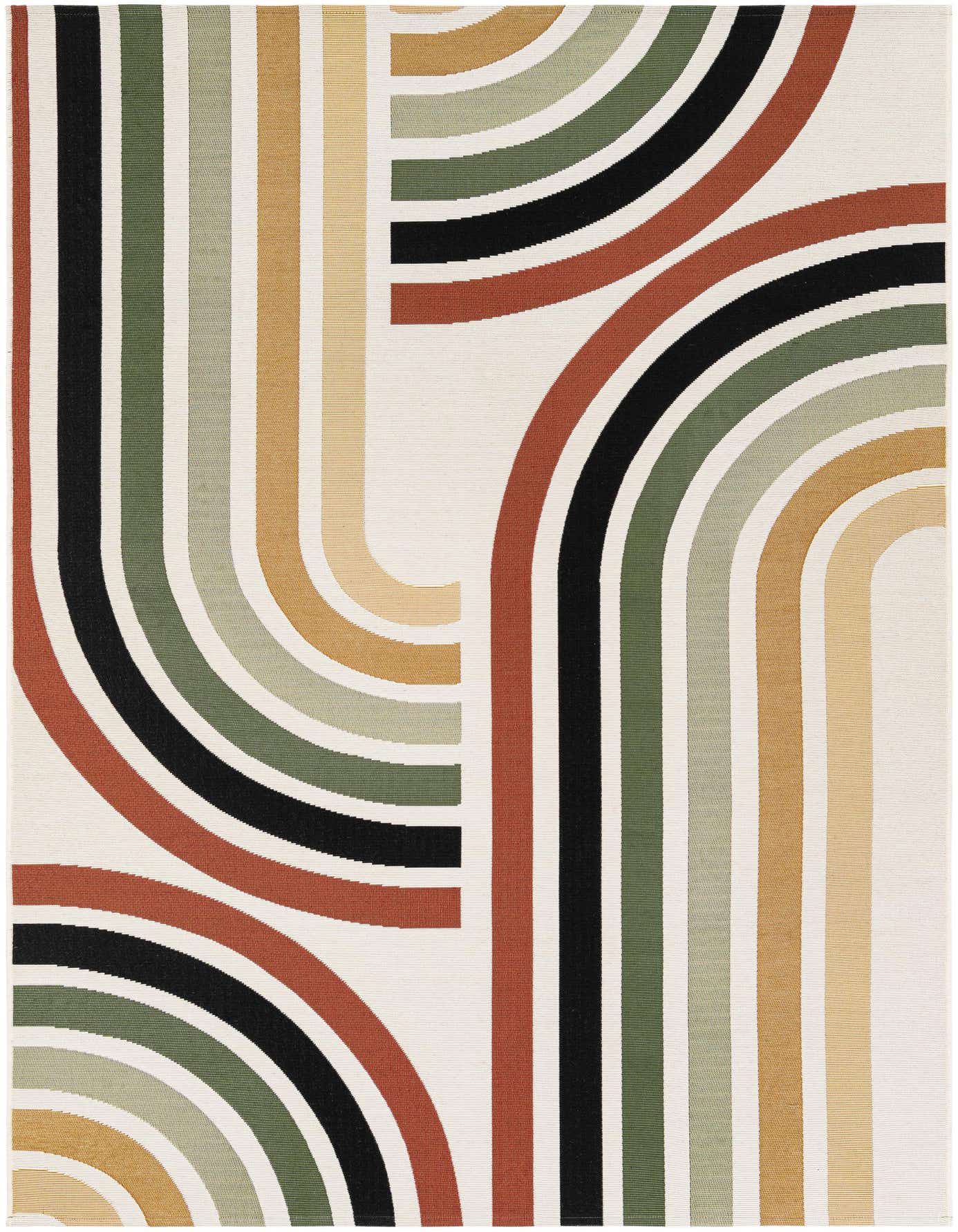 Primary image  5' x 8'  Washable Modern Indoor / Outdoor Rug