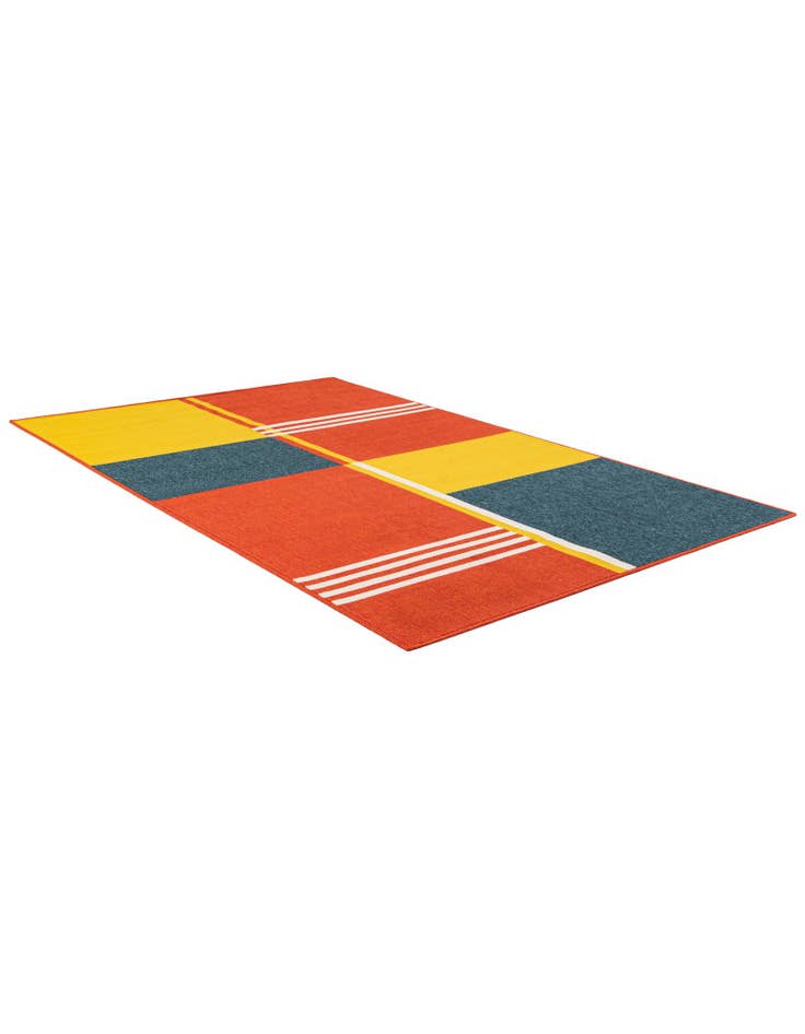 Detail image of  5' 3 x 8'  Washable Modern Indoor / Outdoor Rug