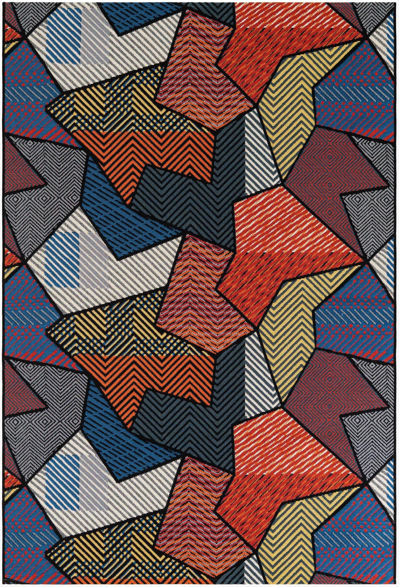  5' 3 x 7' 8  Washable Modern Indoor / Outdoor Rug