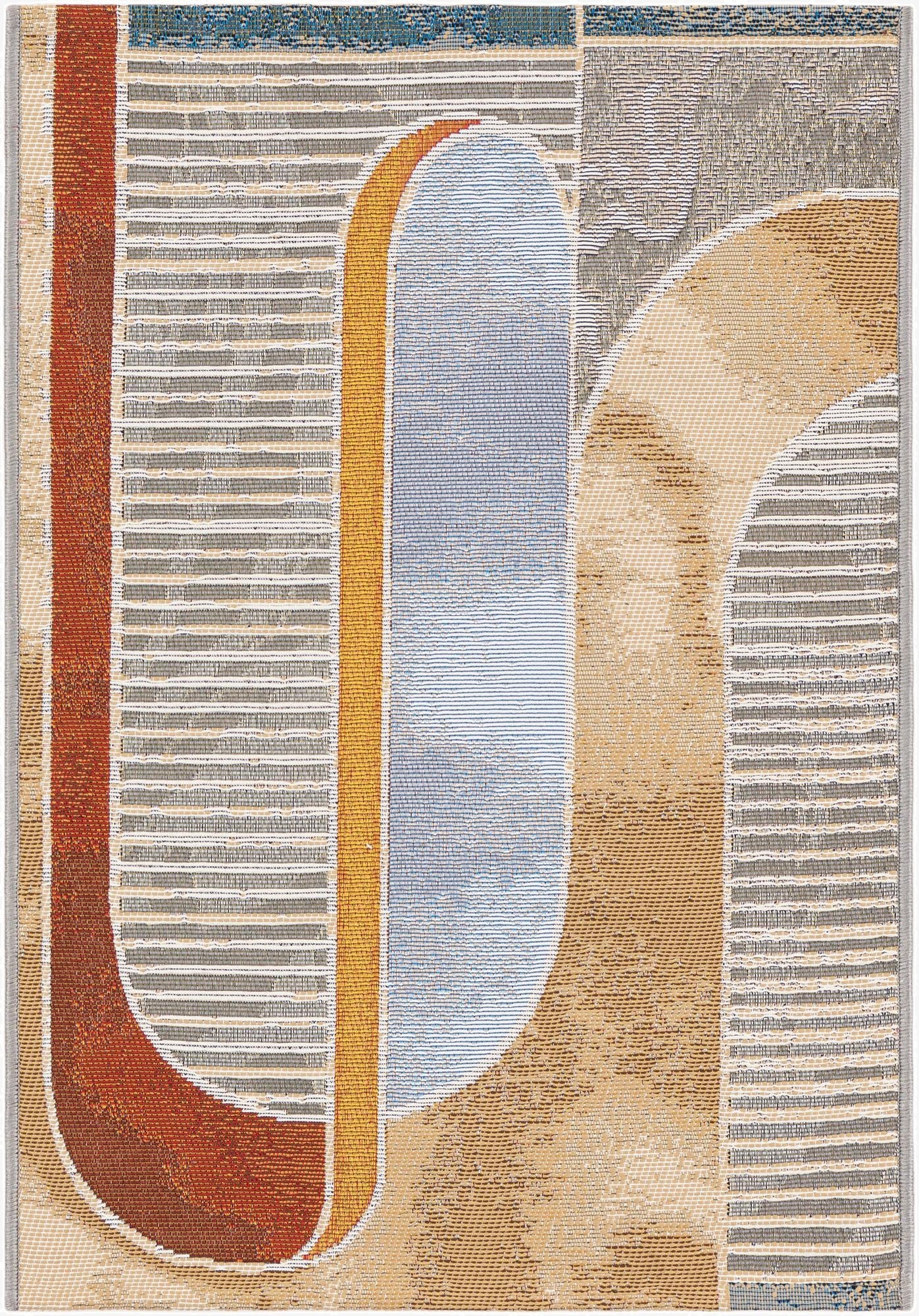  2' x 3' 1  Washable Modern Indoor / Outdoor Rug