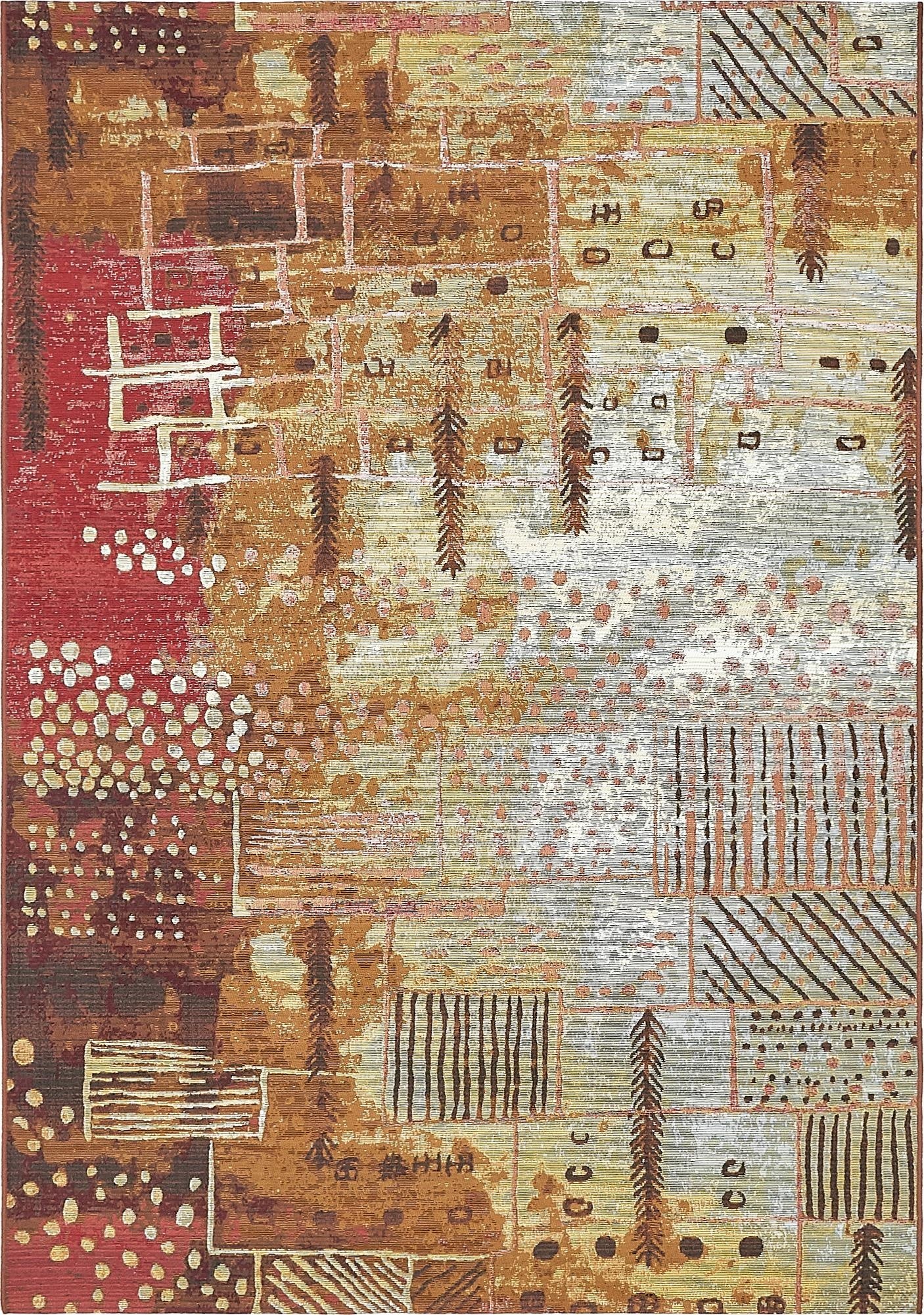  5' 3 x 8'  Washable Modern Indoor / Outdoor Rug