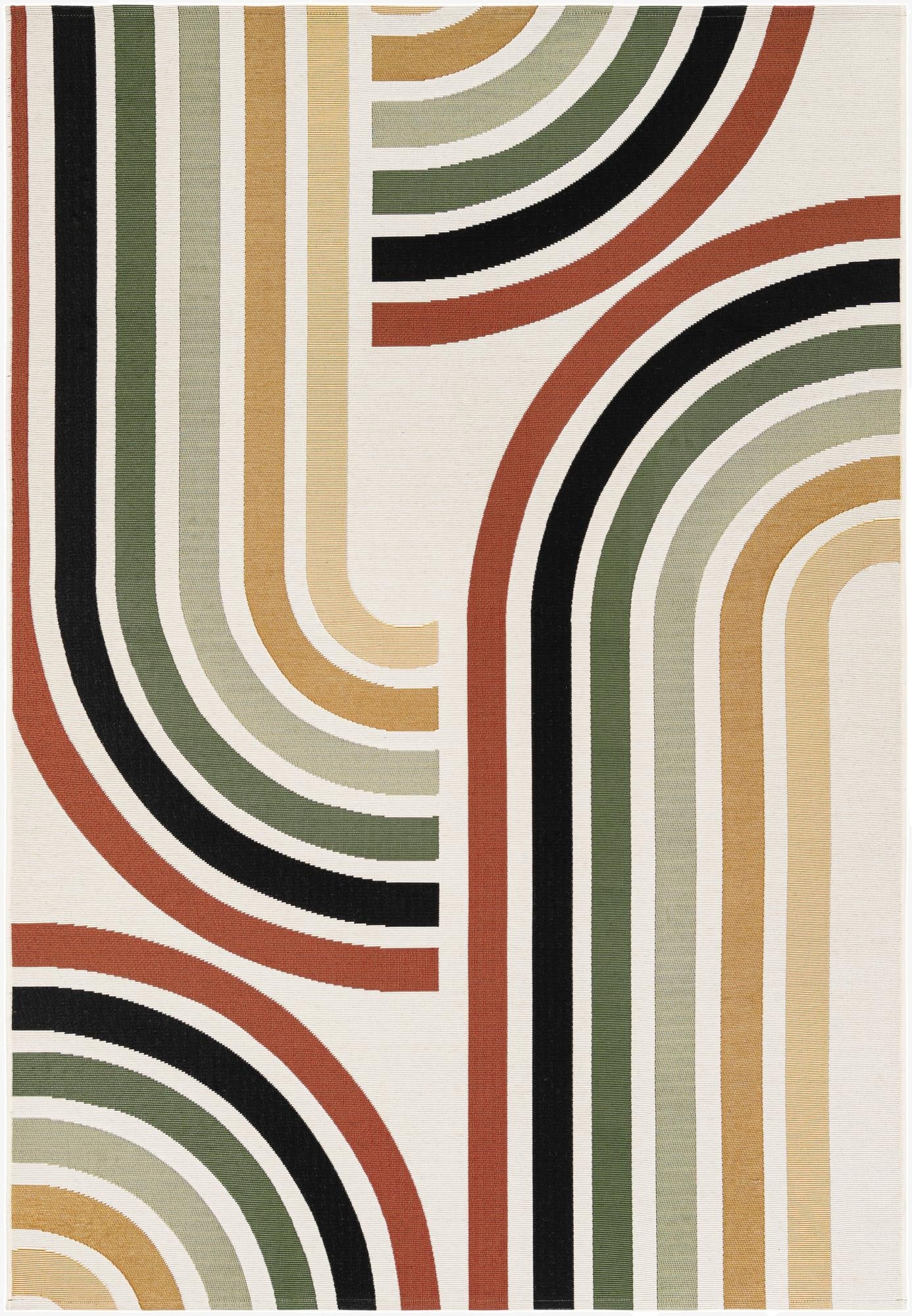 Primary image  5' x 8'  Washable Modern Indoor / Outdoor Rug