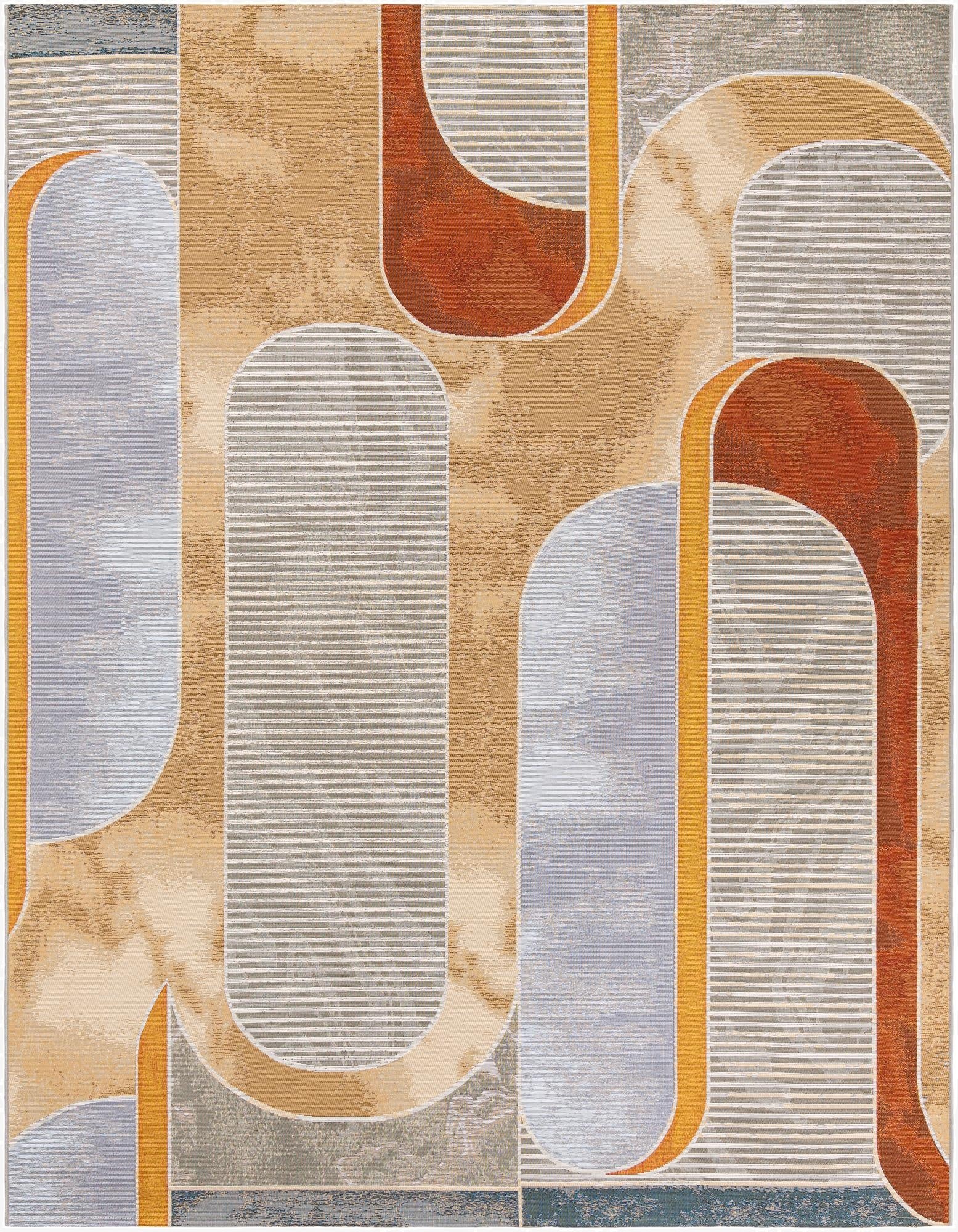 Primary image  7' 10 x 10'  Washable Modern Indoor / Outdoor Rug