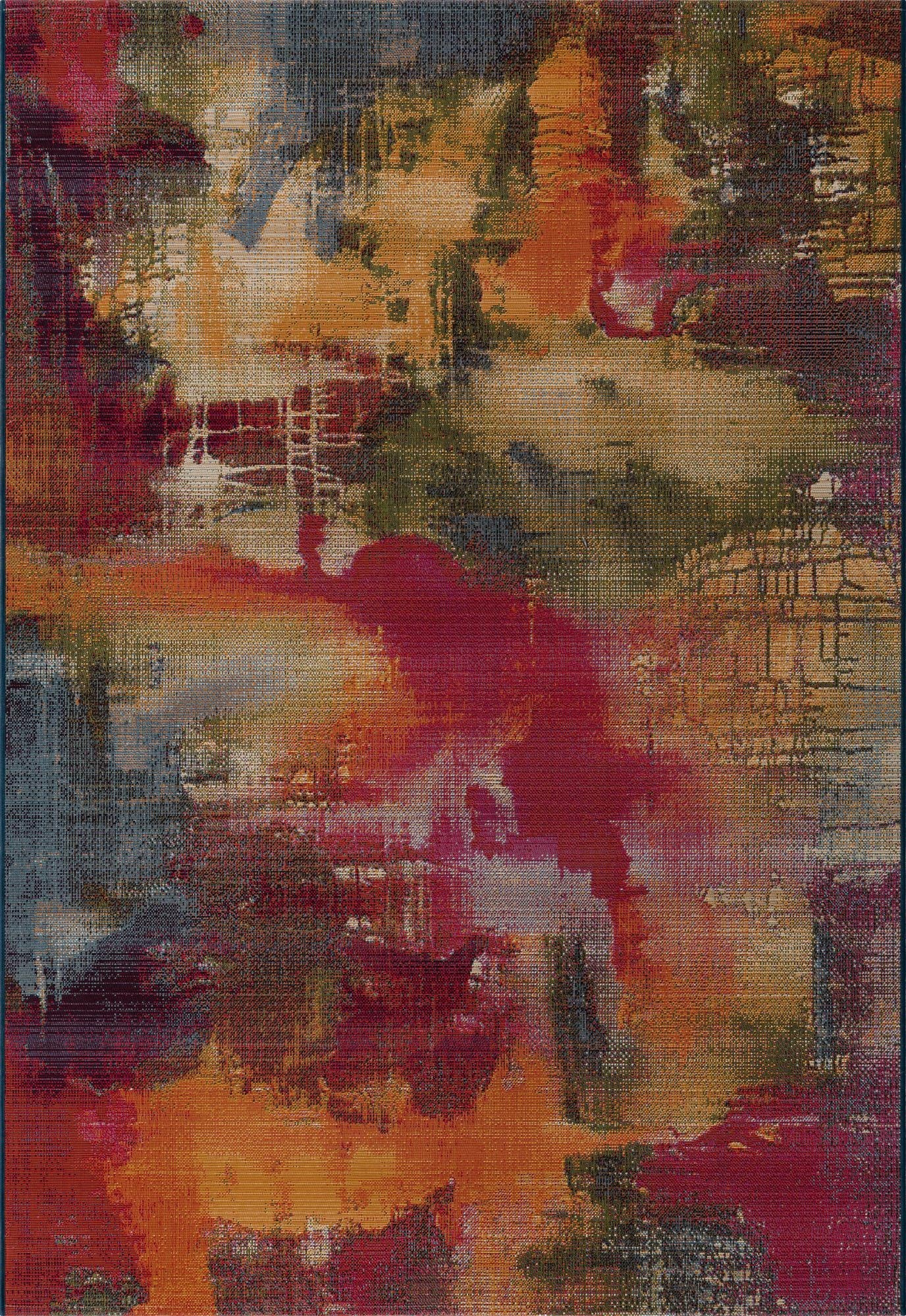  5' 3 x 8'  Washable Modern Indoor / Outdoor Rug