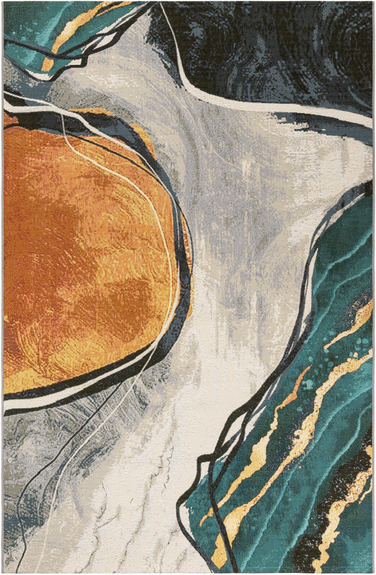  5' 3 x 8'  Washable Modern Indoor / Outdoor Rug