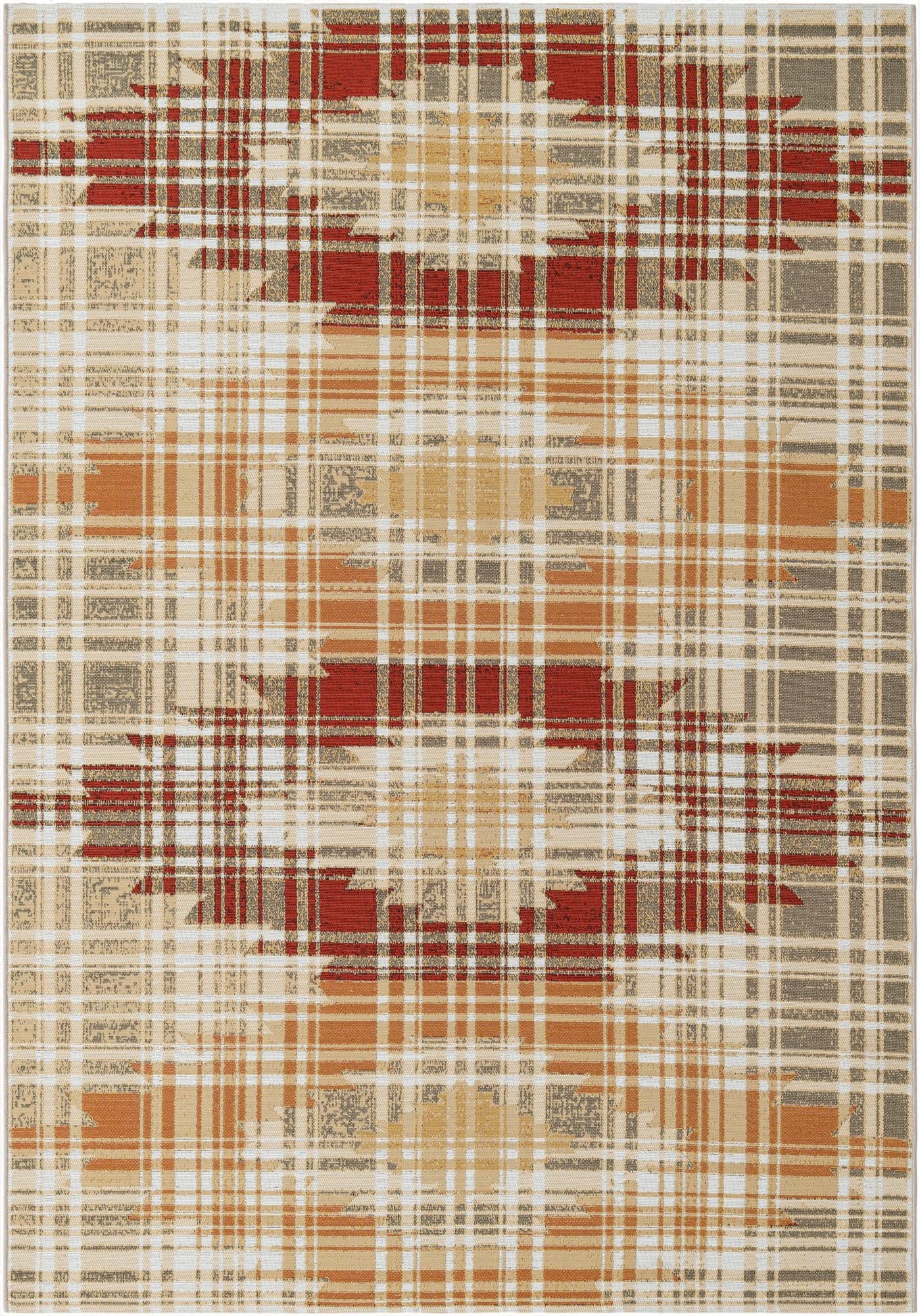  5' 3 x 7' 7  Washable Modern Indoor / Outdoor Rug