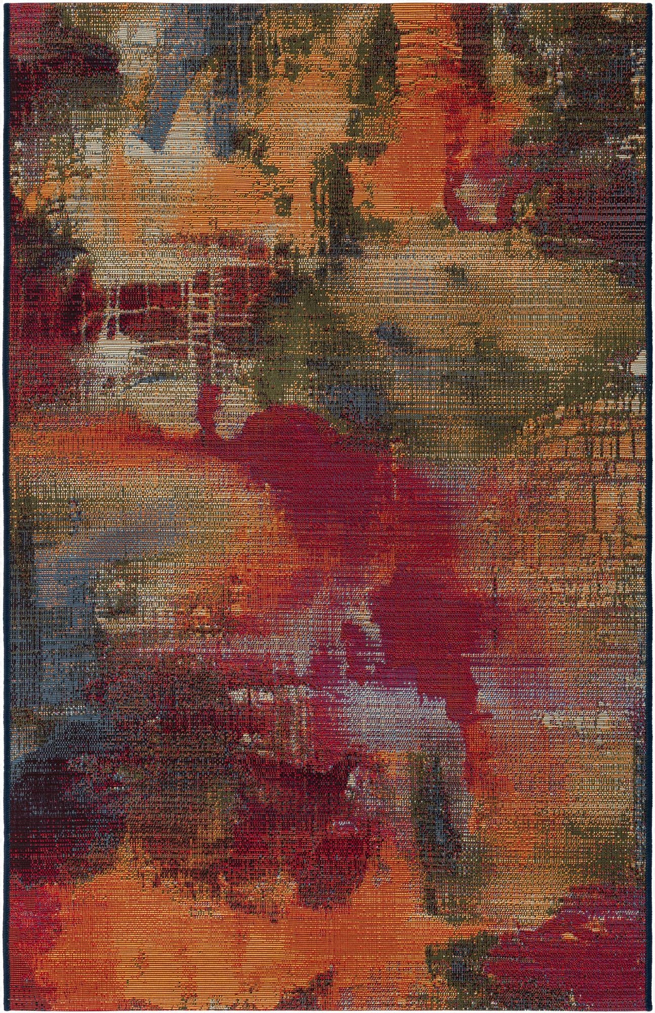  3' 3 x 5' 3  Washable Modern Indoor / Outdoor Rug