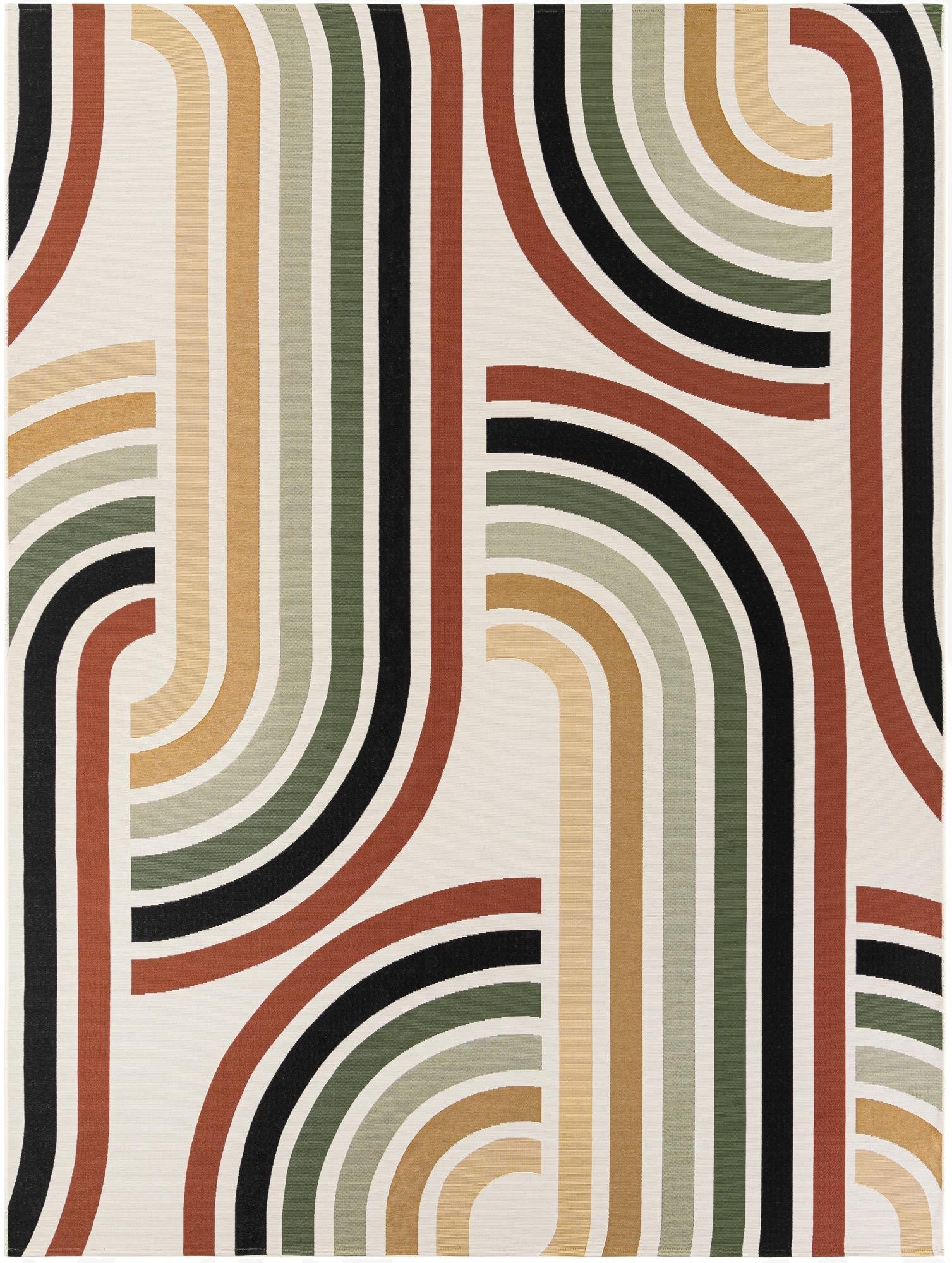  9' x 12'  Washable Modern Indoor / Outdoor Rug