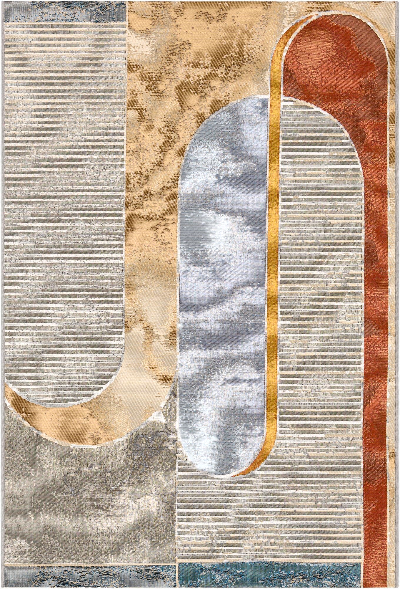  4' 1 x 6' 1  Washable Modern Indoor / Outdoor Rug