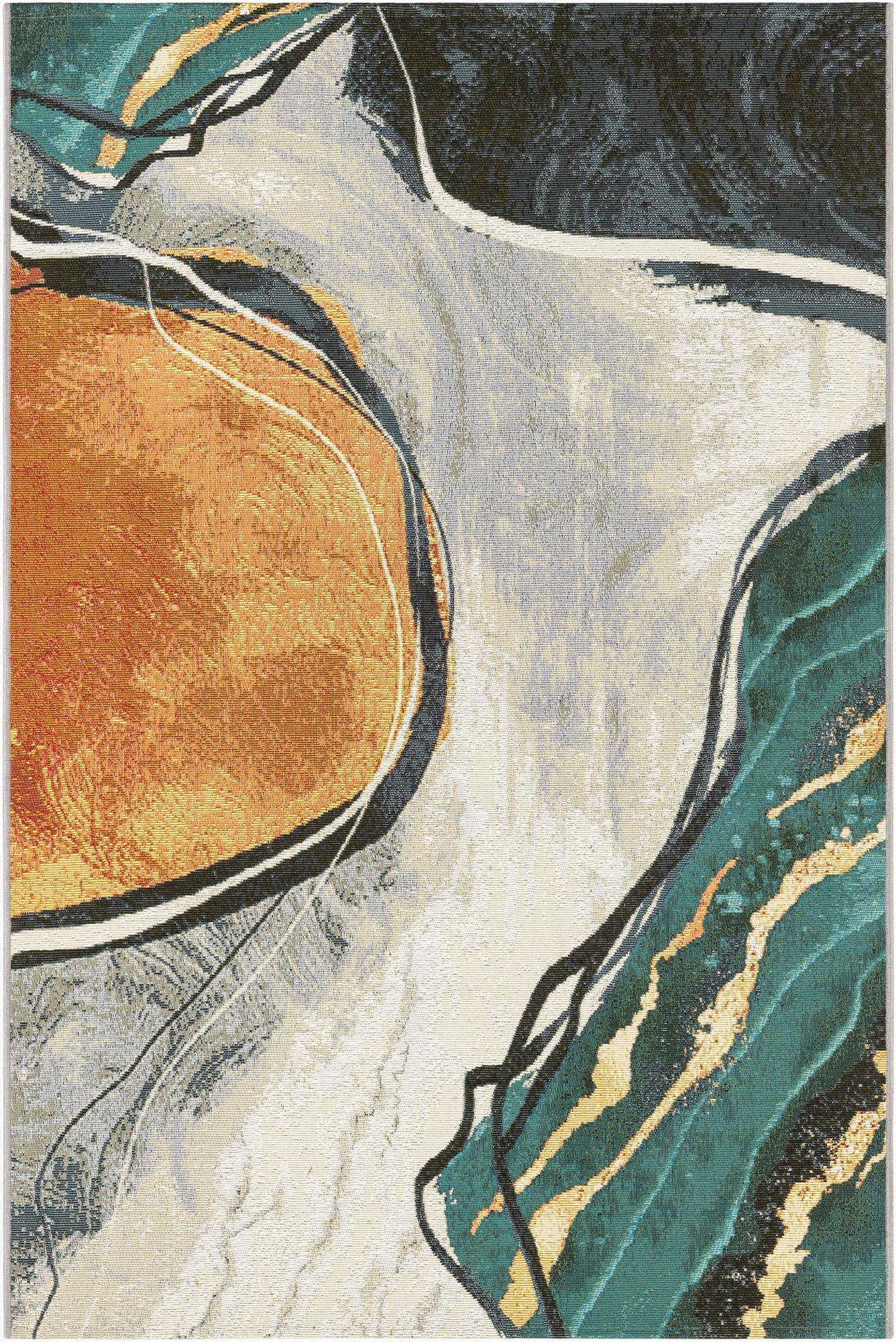  4' 1 x 6' 1  Washable Modern Indoor / Outdoor Rug