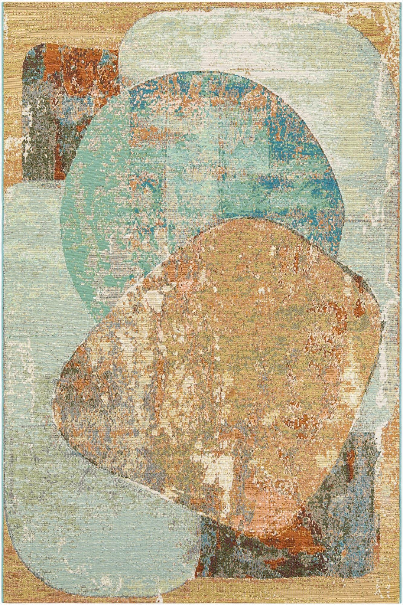  6' 1 x 9'  Washable Modern Indoor / Outdoor Rug