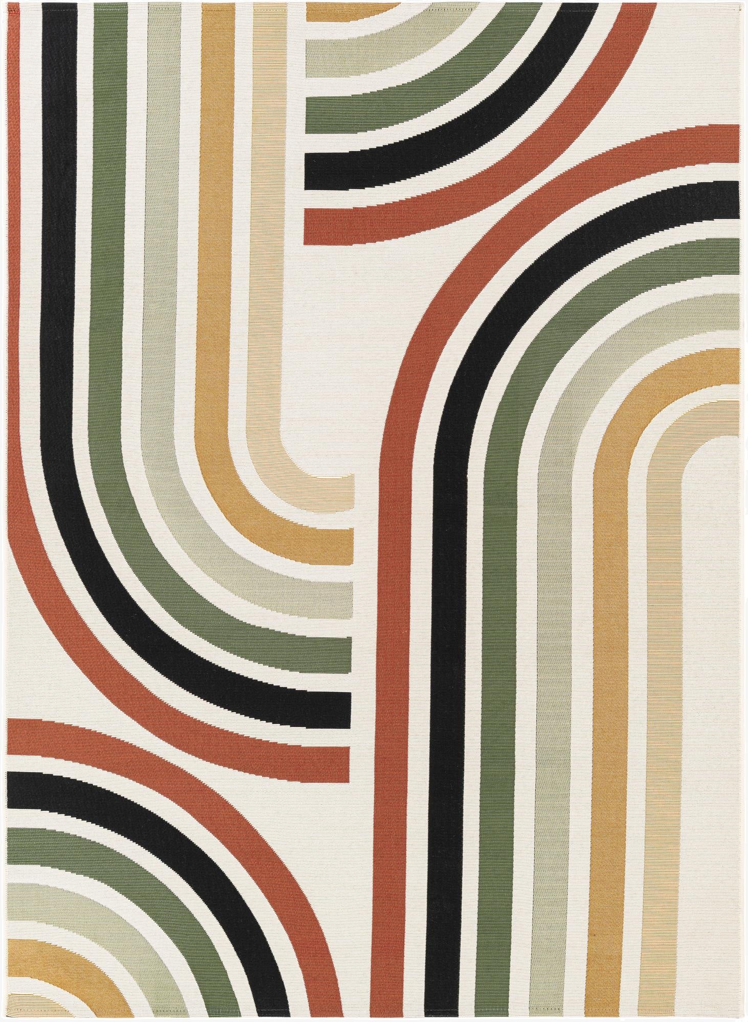  5' x 7'  Washable Modern Indoor / Outdoor Rug