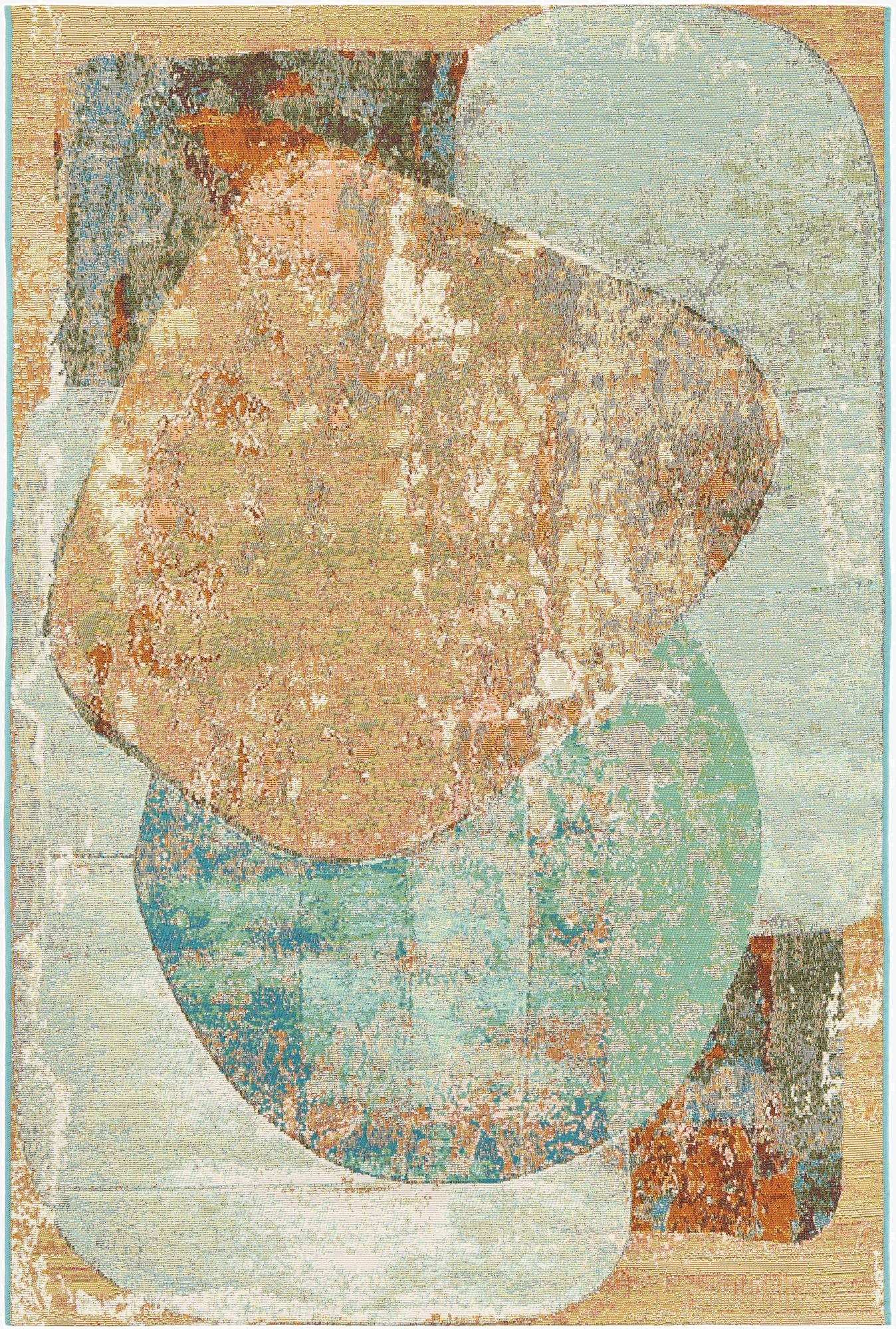  4' 1 x 6' 1  Washable Modern Indoor / Outdoor Rug