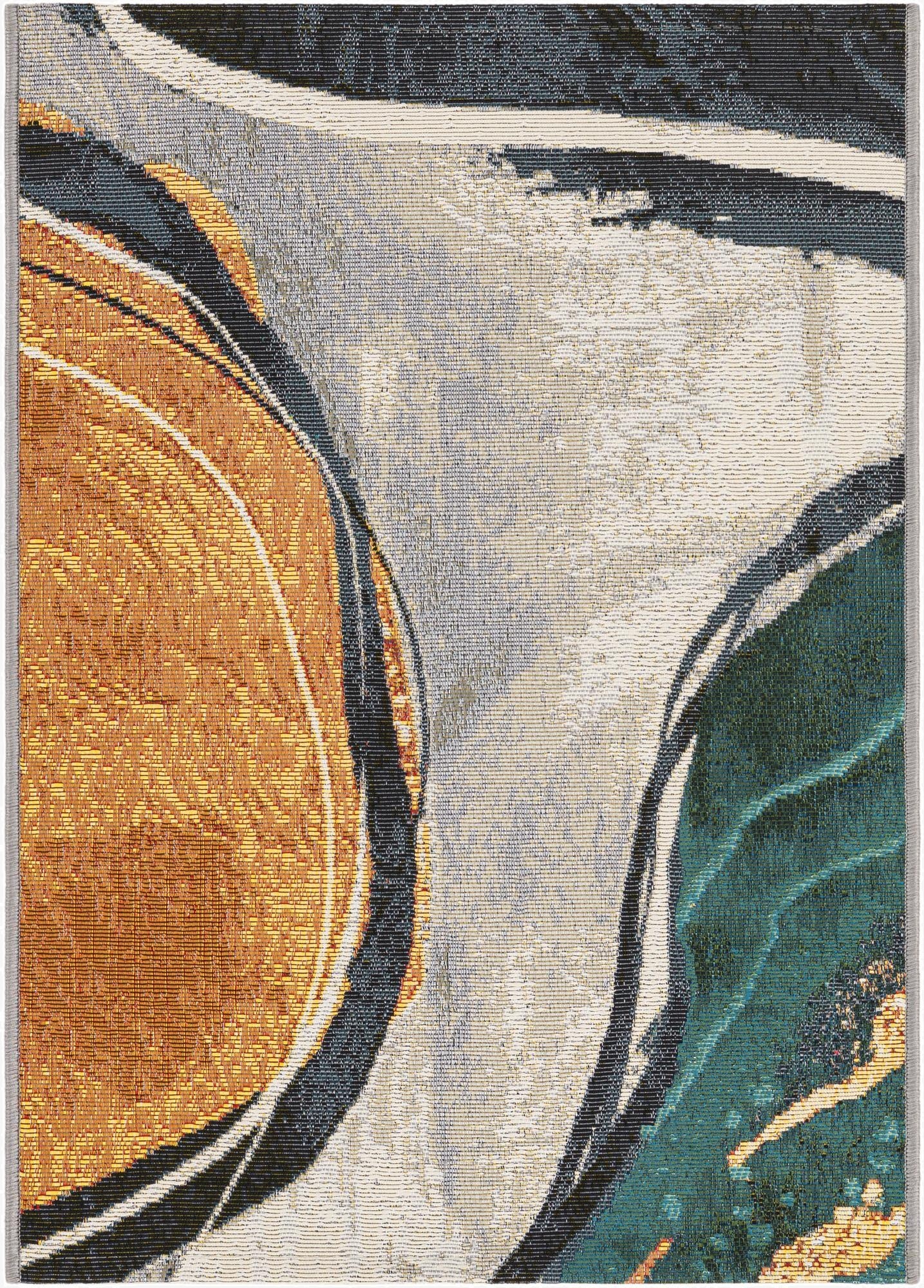  2' x 3' 1  Washable Modern Indoor / Outdoor Rug