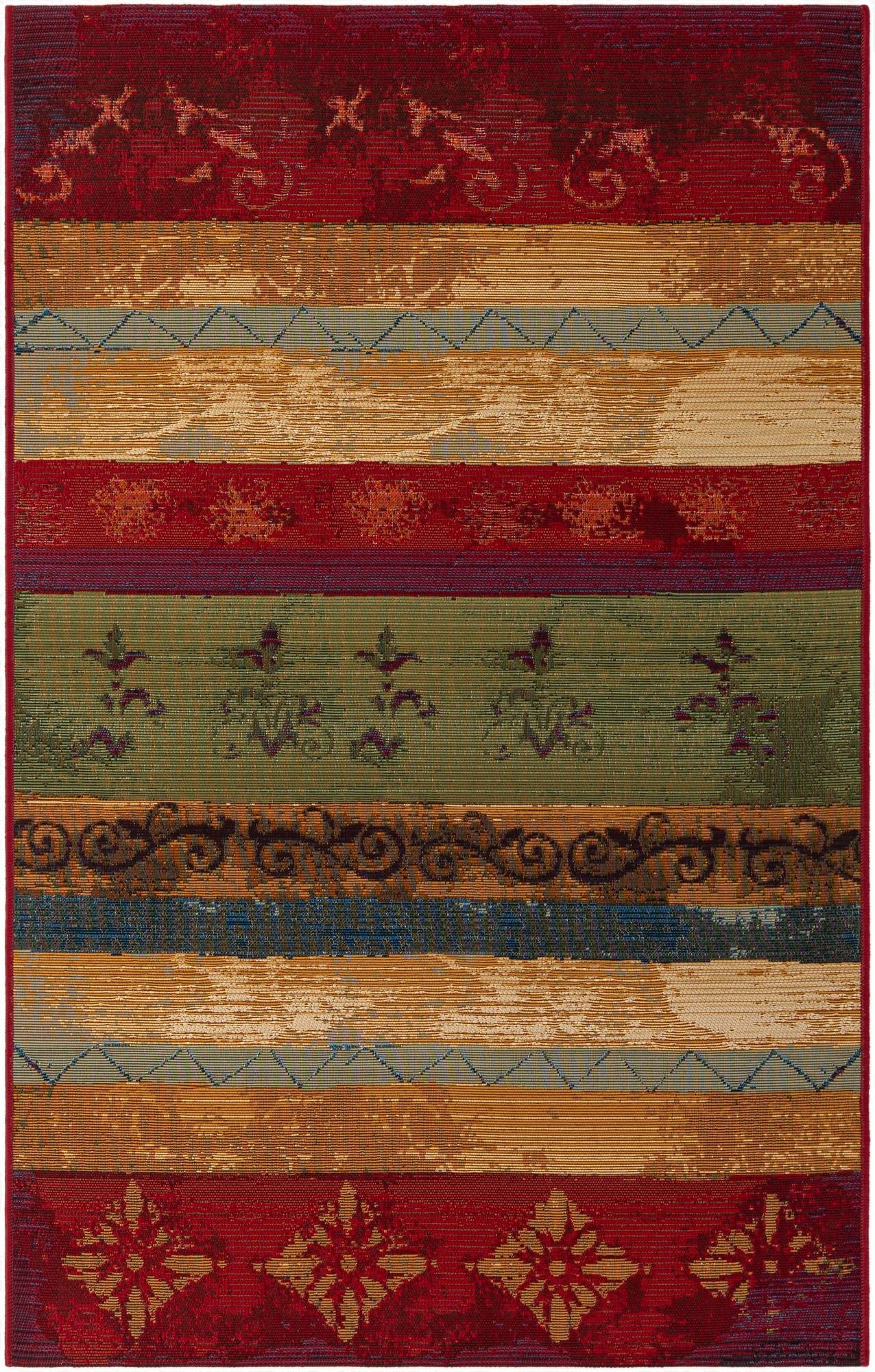  3' 3 x 5' 3  Washable Modern Indoor / Outdoor Rug