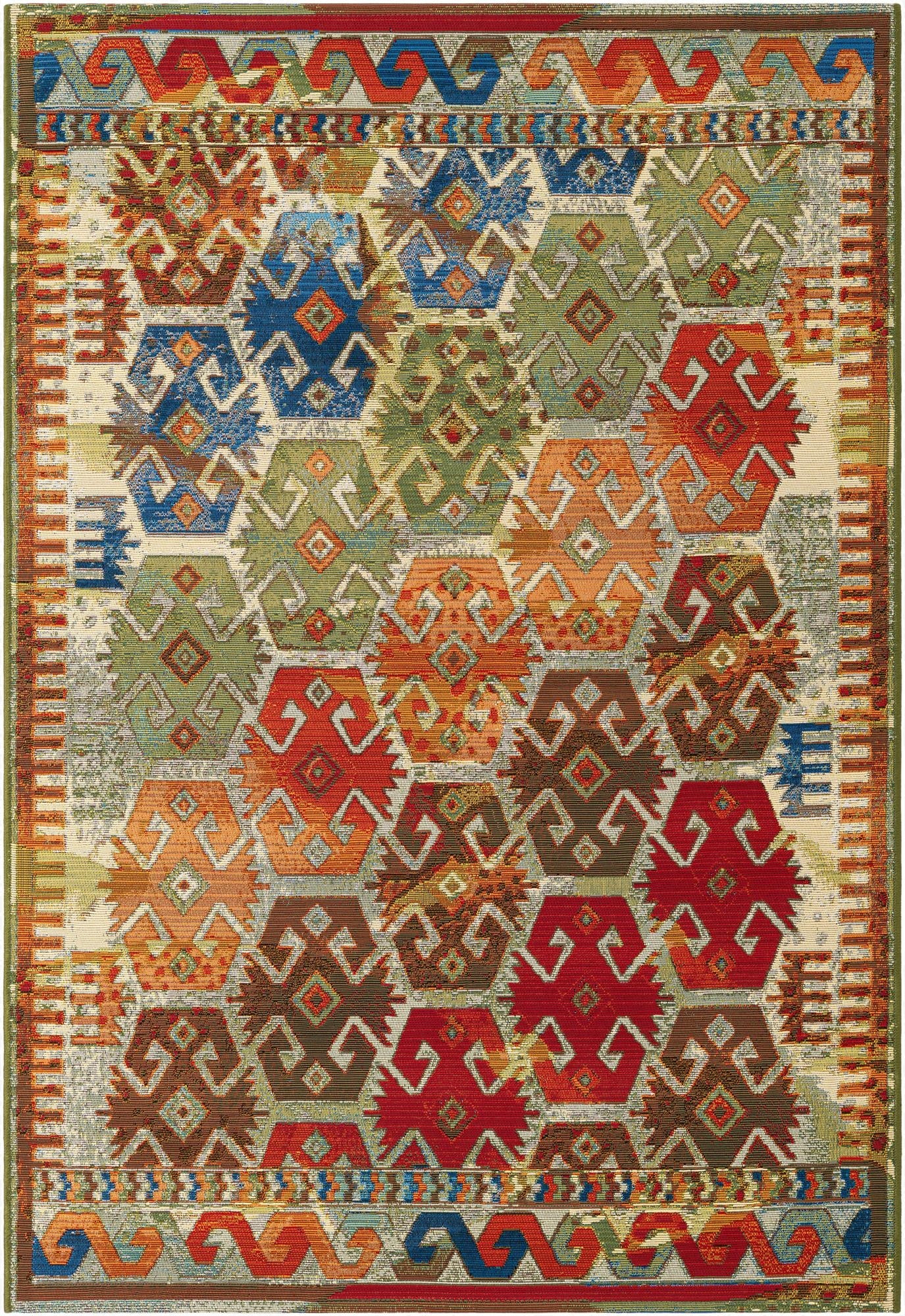  4' x 6'  Washable Southwestern Indoor / Outdoor Rug