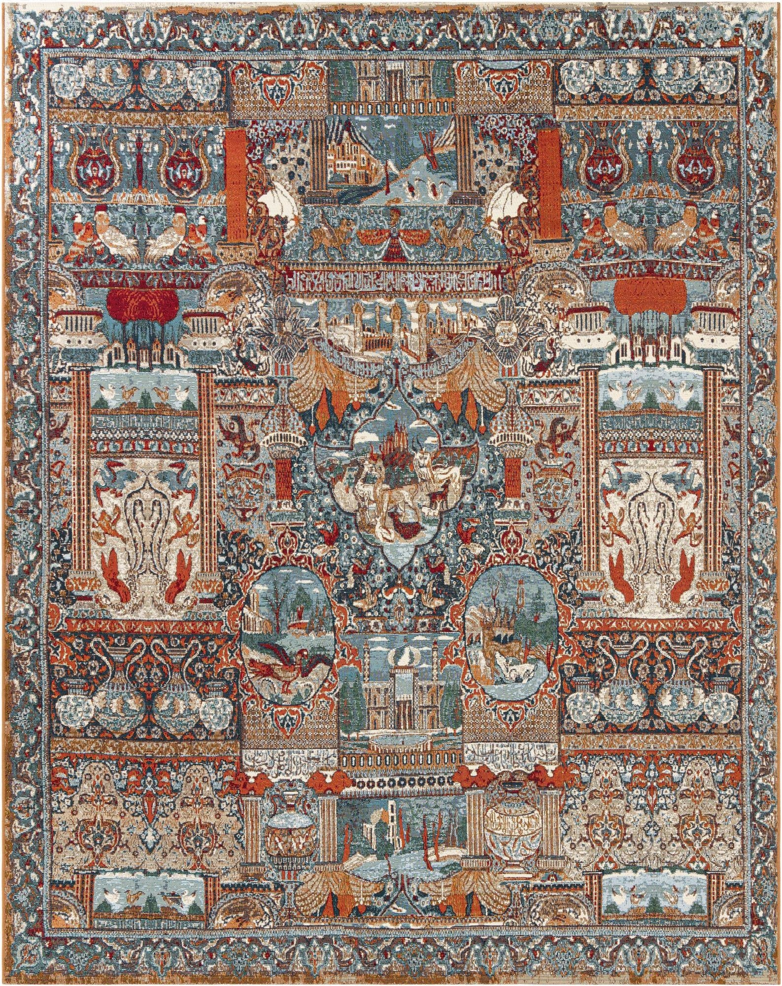  7' 10 x 10'  Washable Traditional Indoor / Outdoor Rug