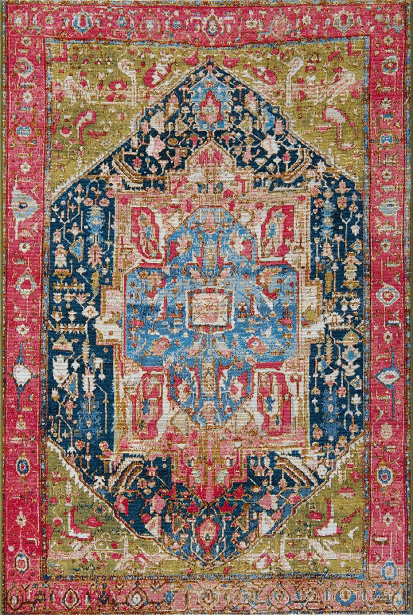  5' 3 x 8'  Washable Traditional Indoor / Outdoor Rug