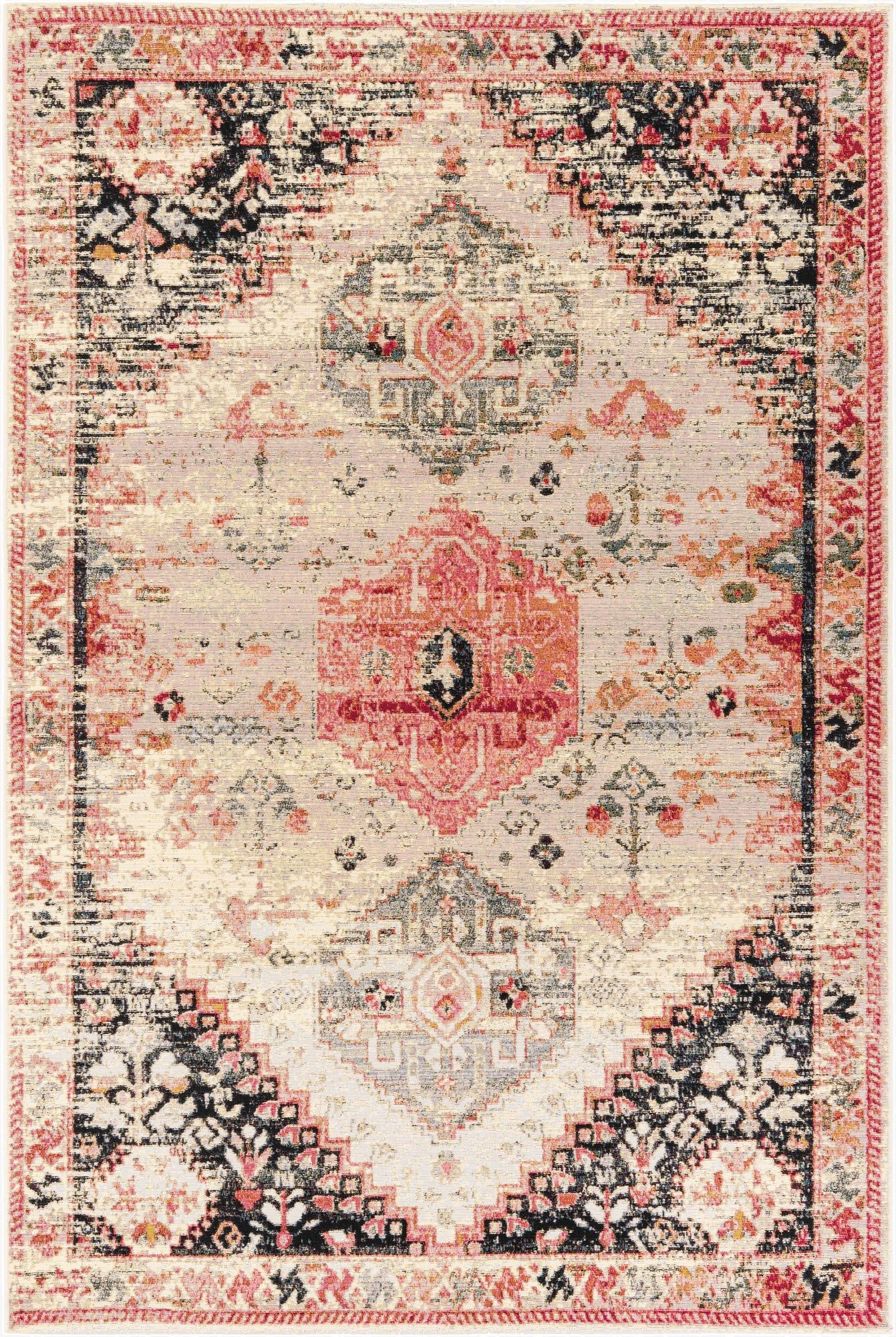  6' x 9'  Washable Traditional Indoor / Outdoor Rug