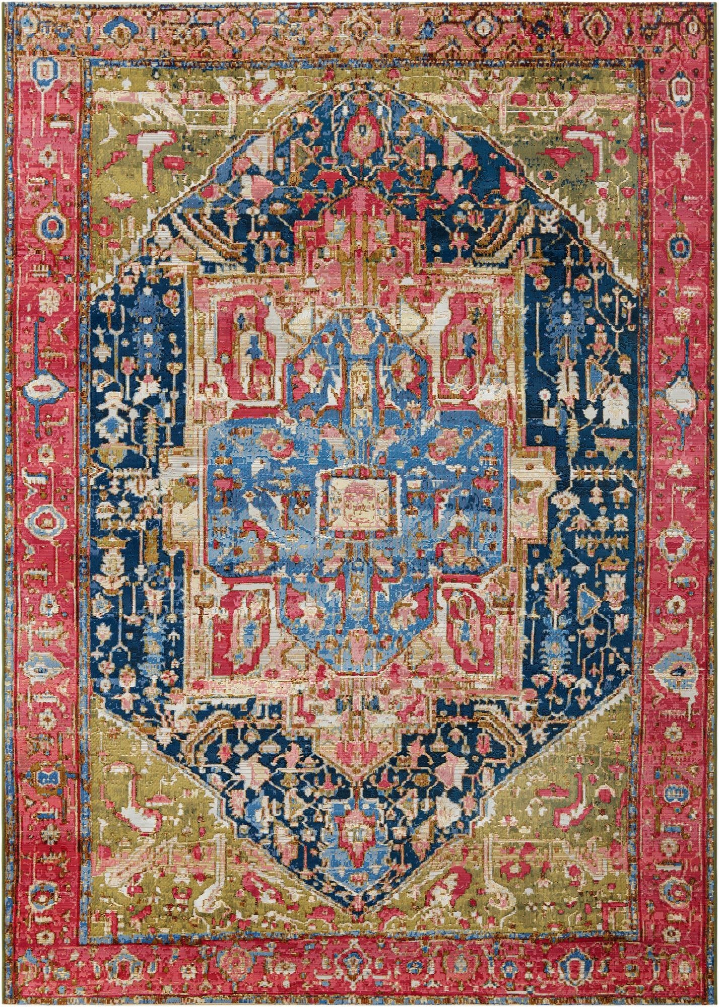  7' x 10'  Washable Traditional Indoor / Outdoor Rug